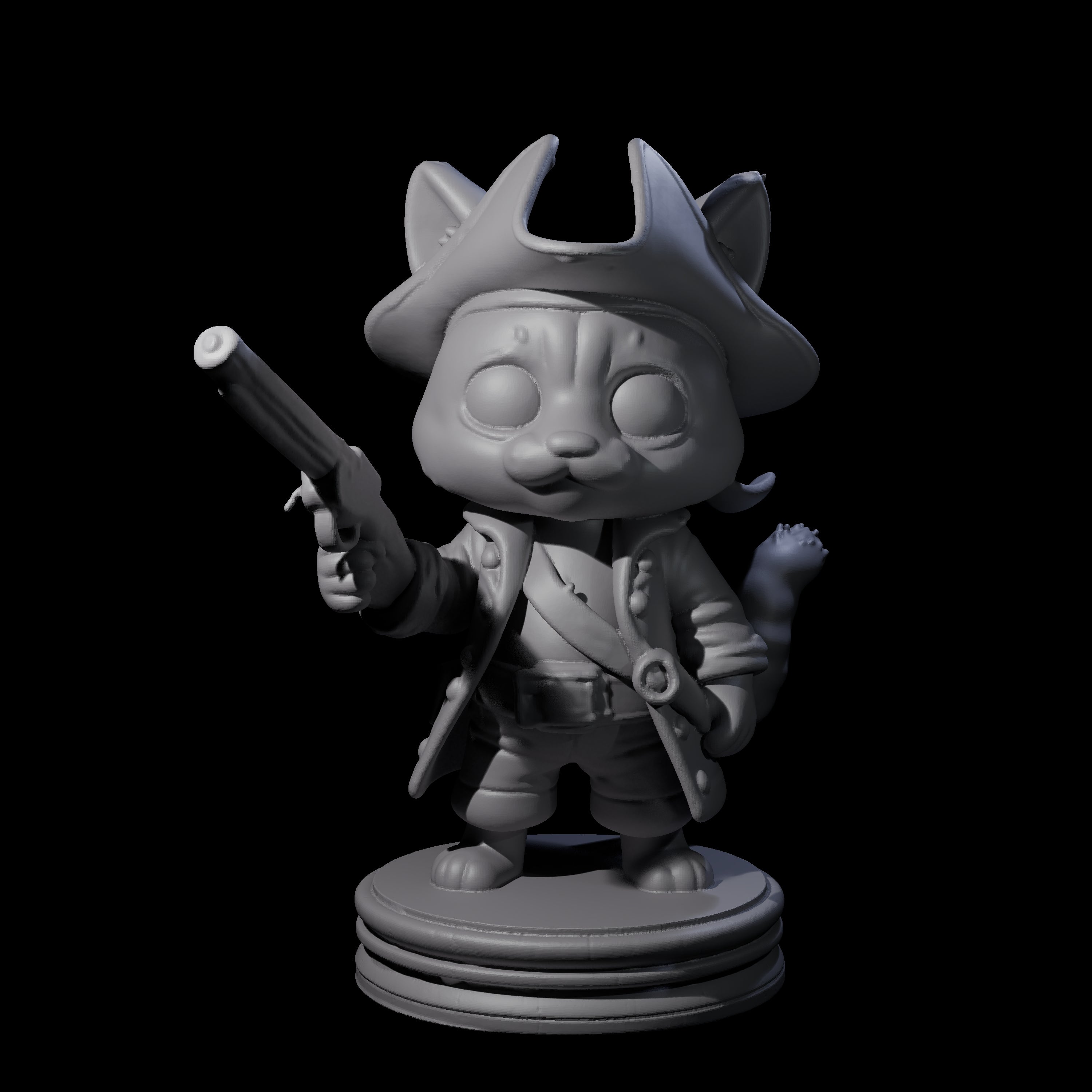 Cute Pirate Kitty G Miniature for Dungeons and Dragons, Pathfinder or other TTRPGs