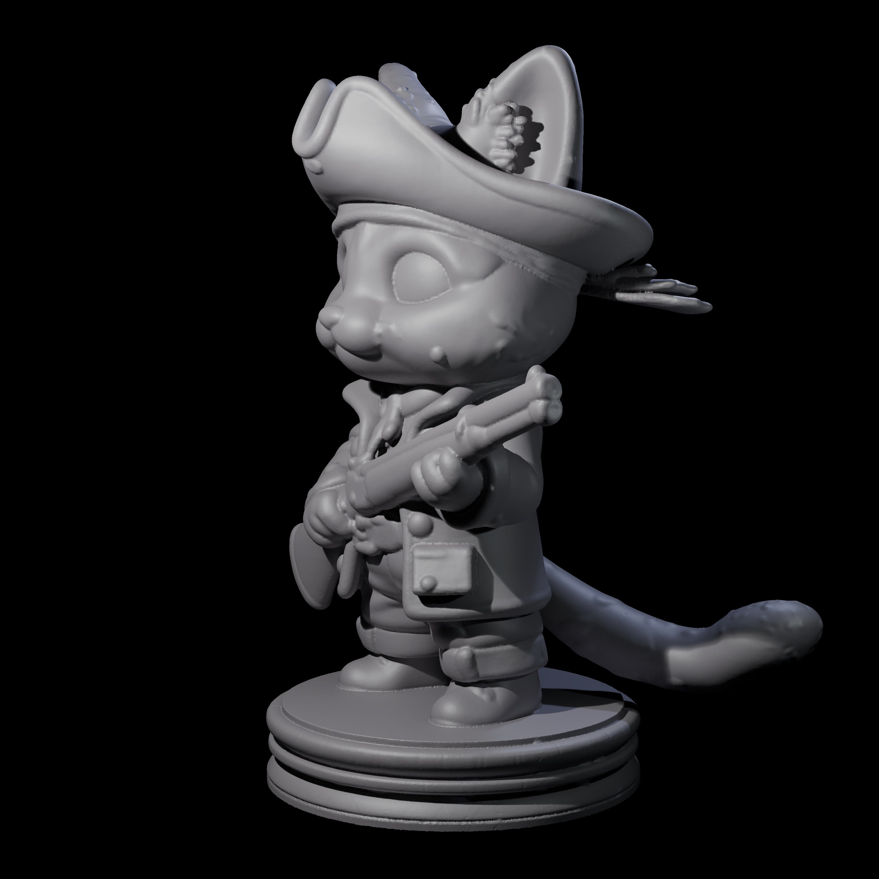 Cute Pirate Kitty H Miniature for Dungeons and Dragons, Pathfinder or other TTRPGs