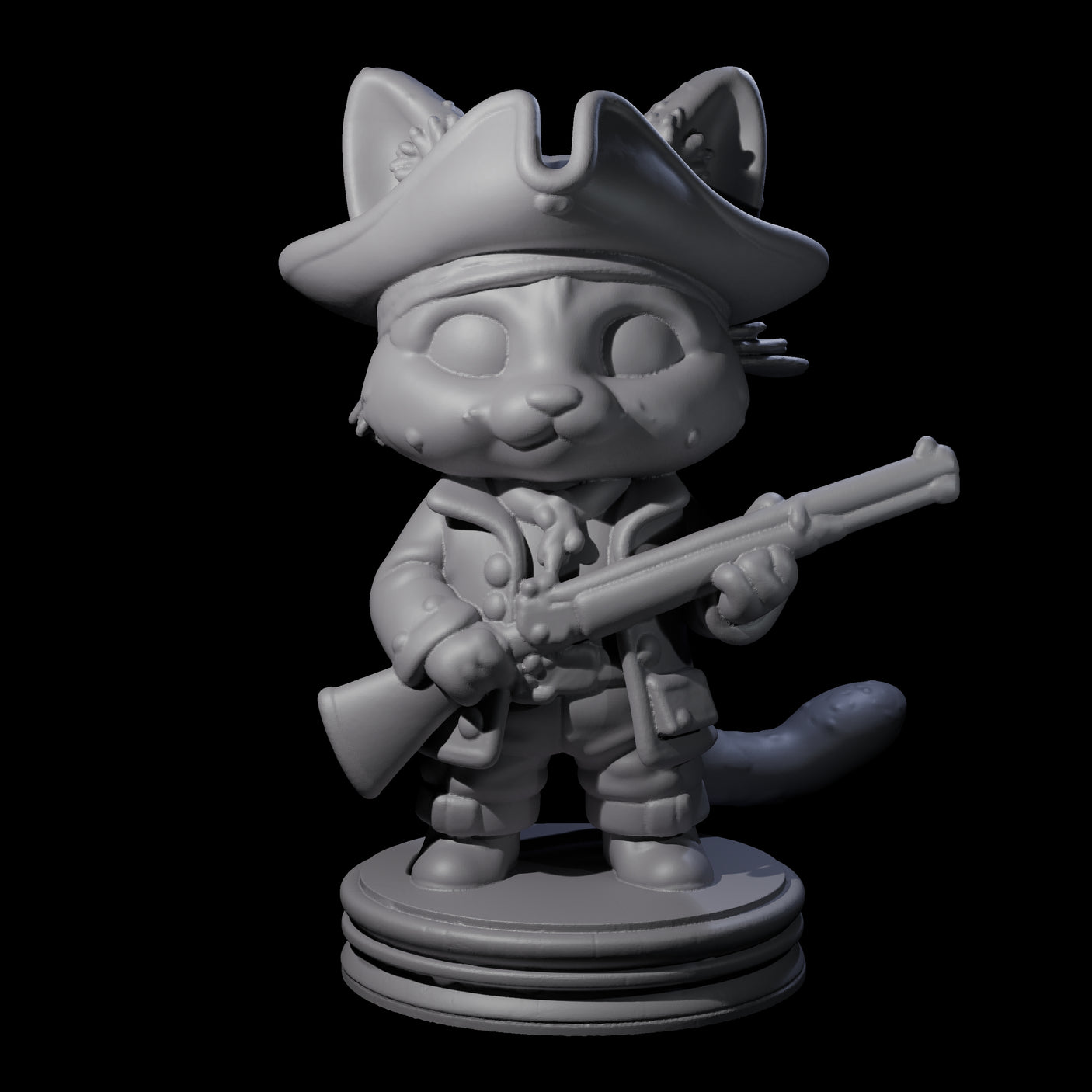 Cute Pirate Kitty H Miniature for Dungeons and Dragons, Pathfinder or other TTRPGs