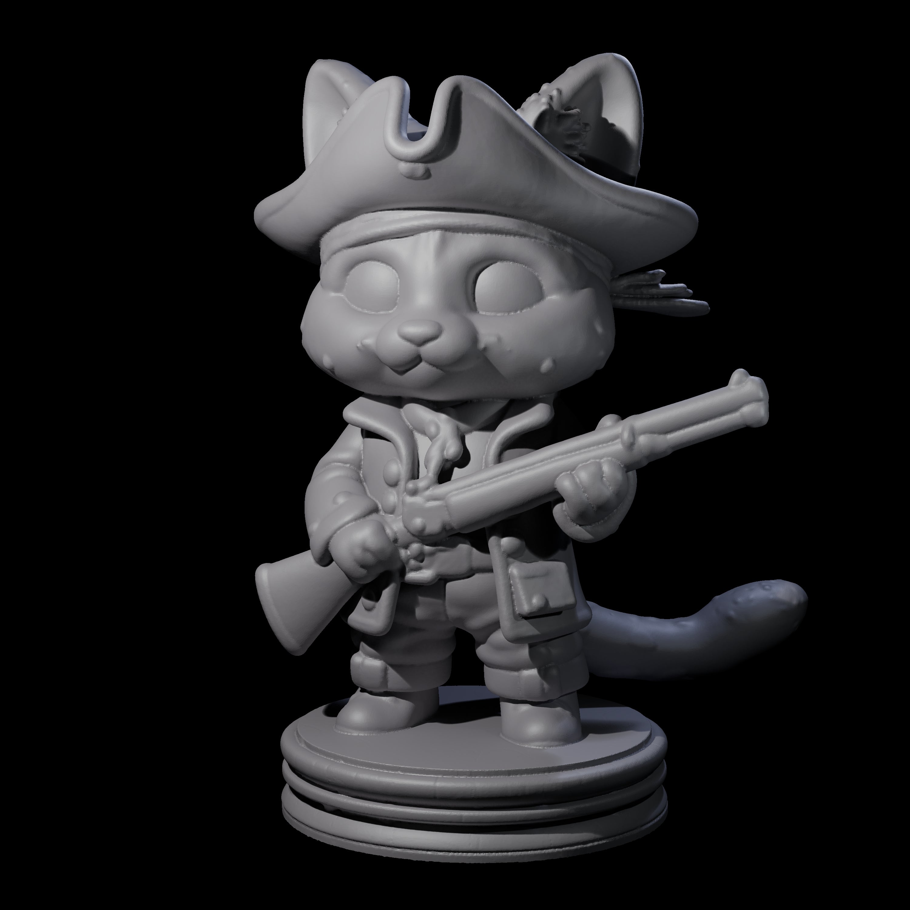 Cute Pirate Kitty H Miniature for Dungeons and Dragons, Pathfinder or other TTRPGs