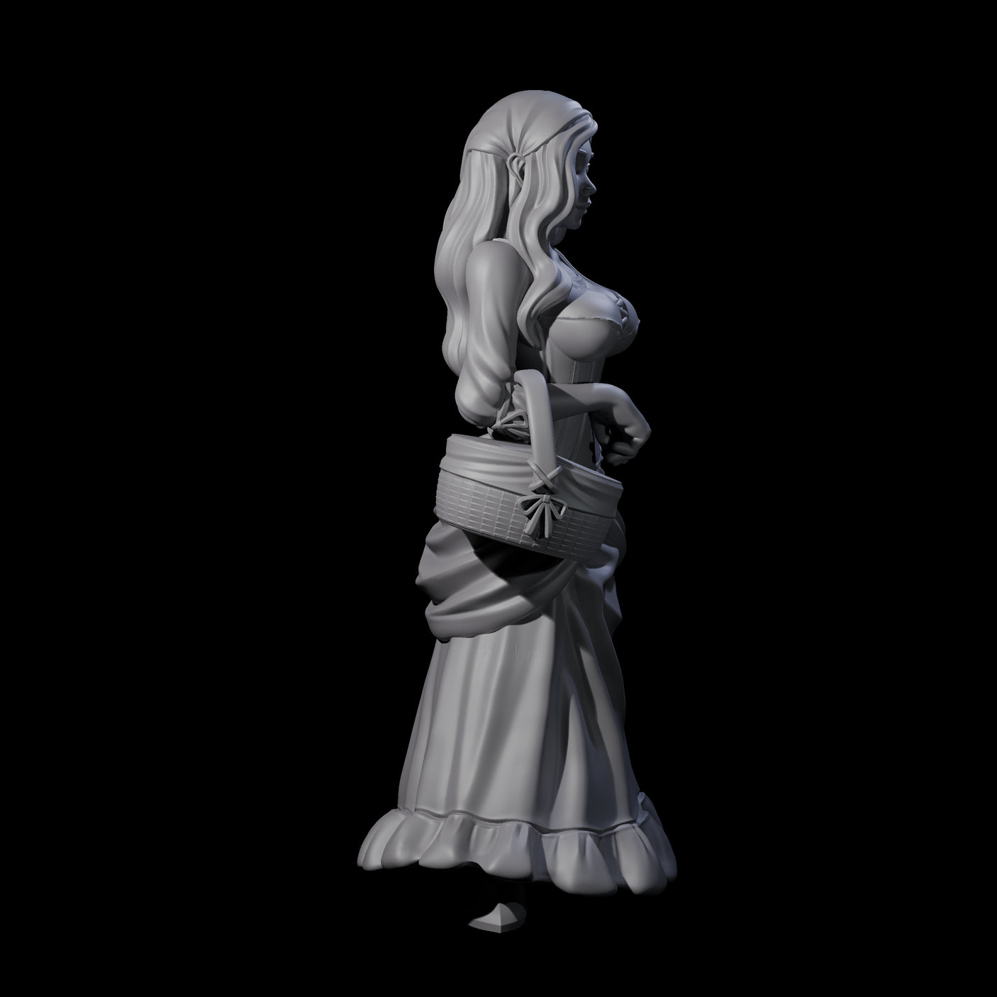 Cute Villager on Errands Miniature for Dungeons and Dragons, Pathfinder or other TTRPGs