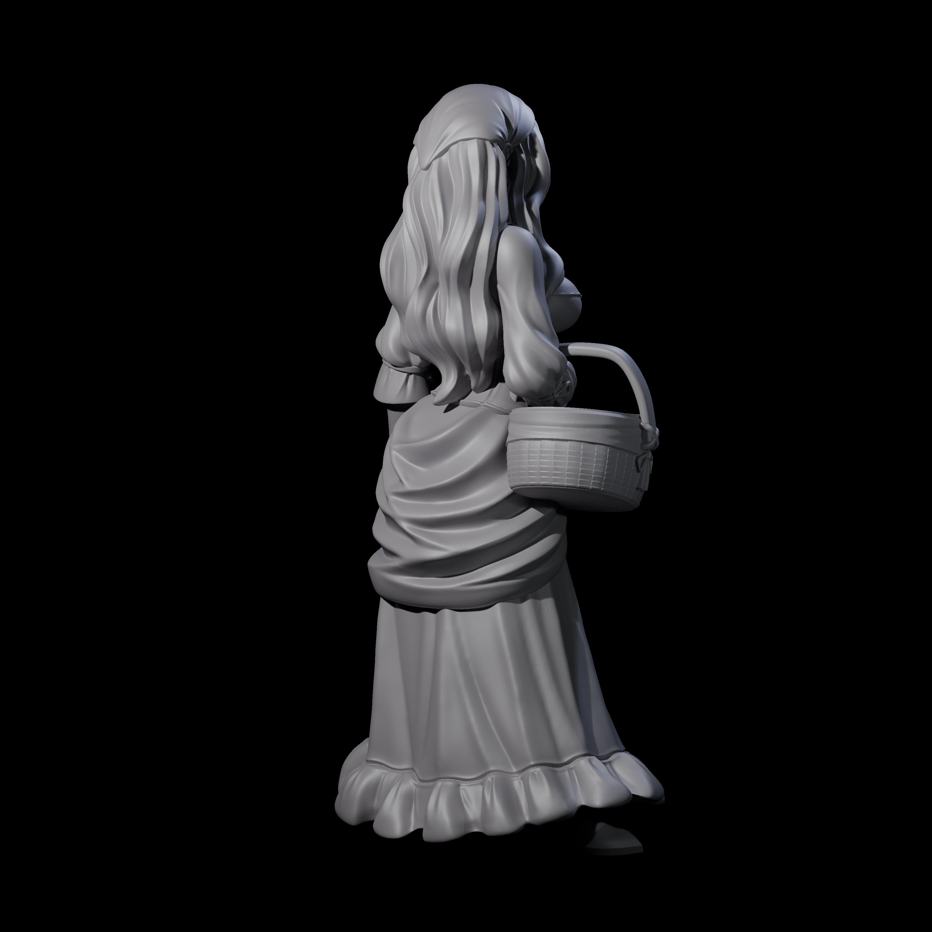 Cute Villager on Errands Miniature for Dungeons and Dragons, Pathfinder or other TTRPGs