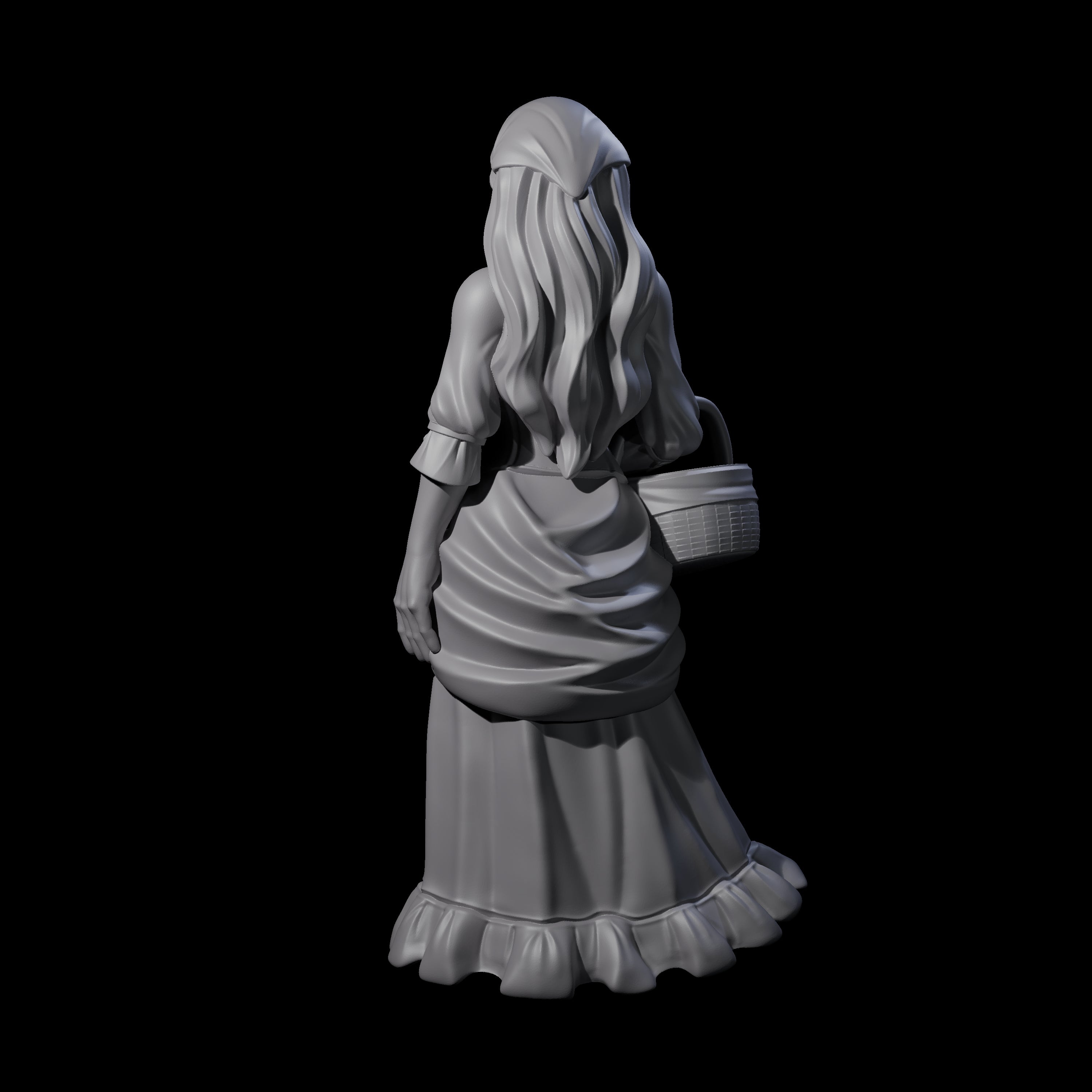 Cute Villager on Errands Miniature for Dungeons and Dragons, Pathfinder or other TTRPGs