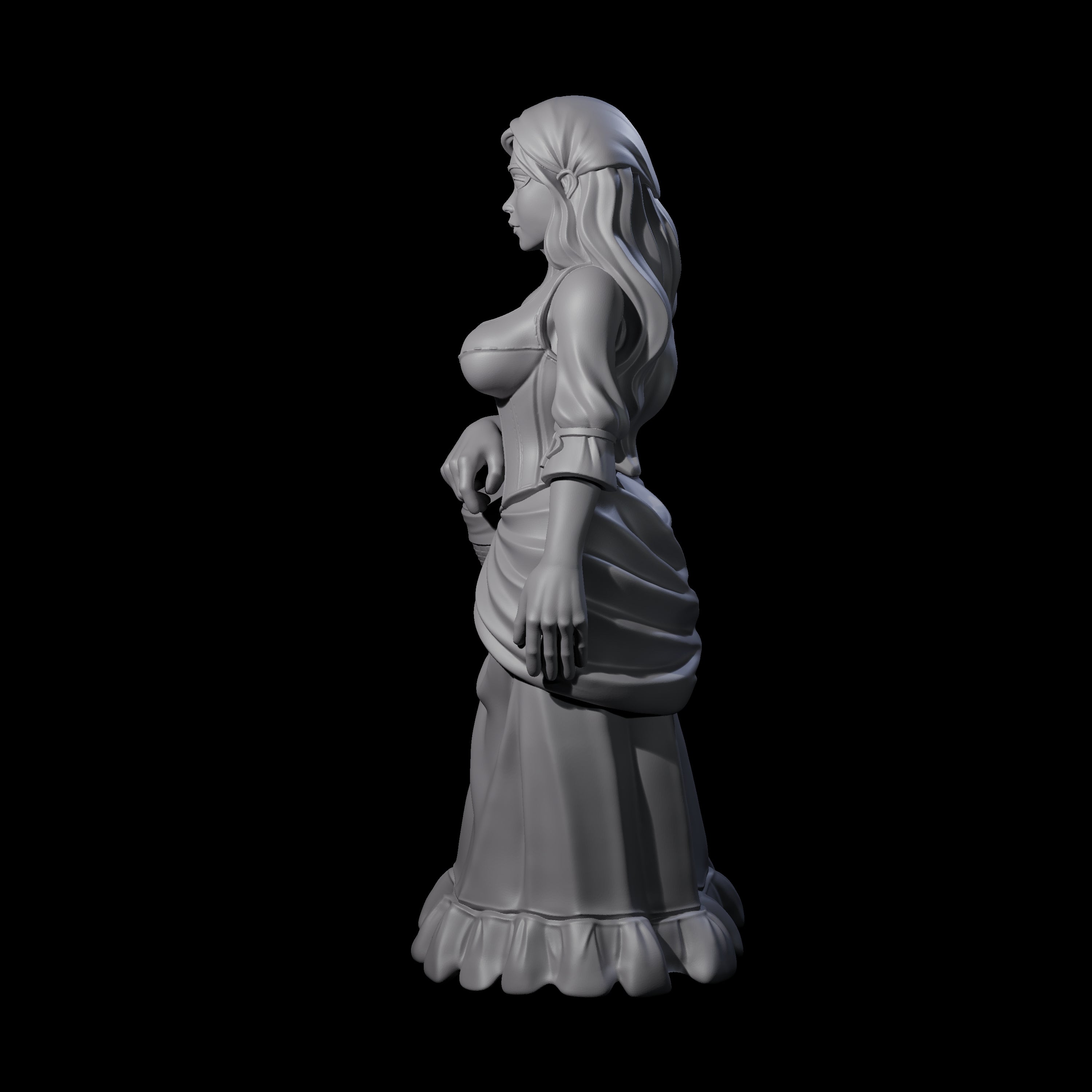 Cute Villager on Errands Miniature for Dungeons and Dragons, Pathfinder or other TTRPGs