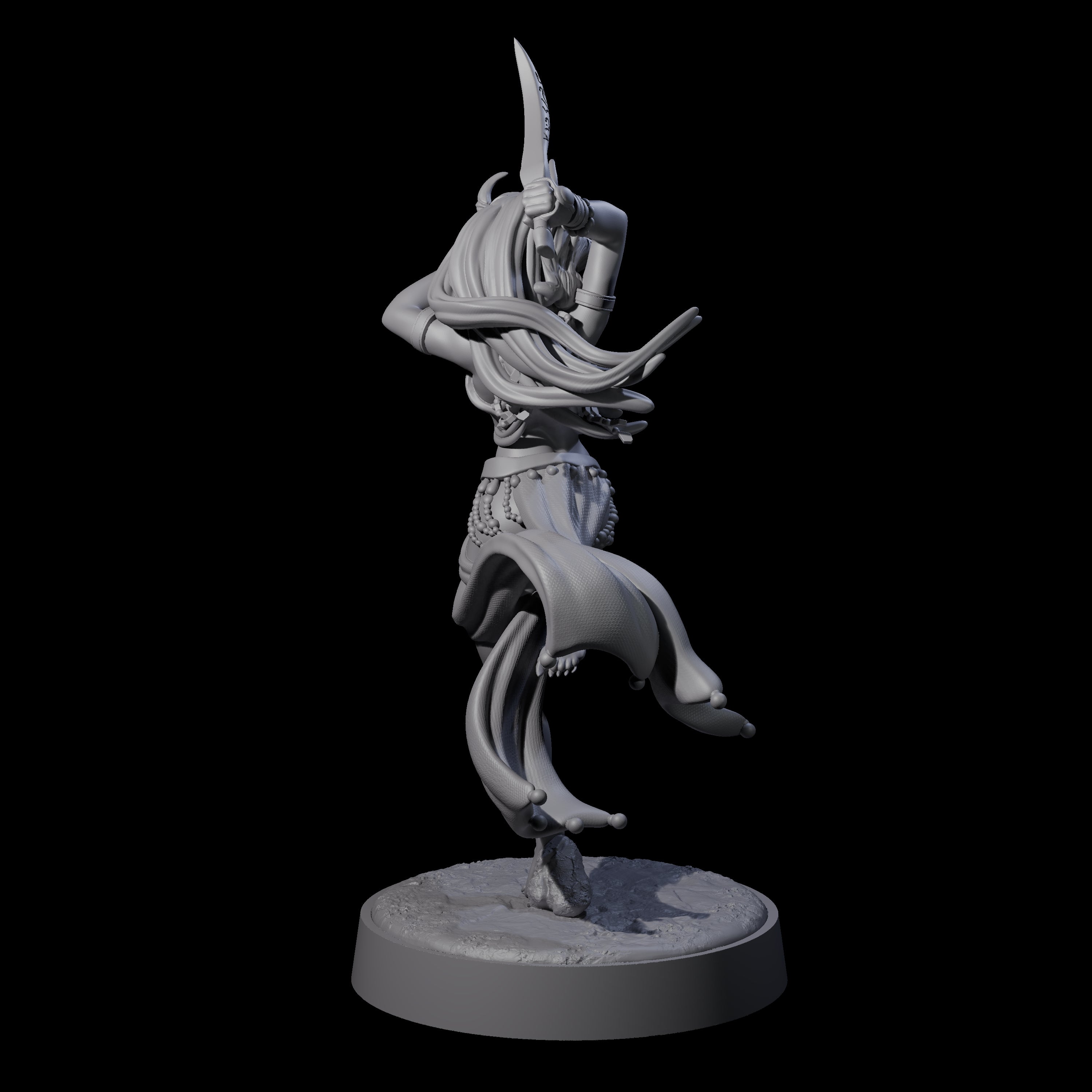 Dancing Tiefling Rogue Miniature for Dungeons and Dragons, Pathfinder or other TTRPGs