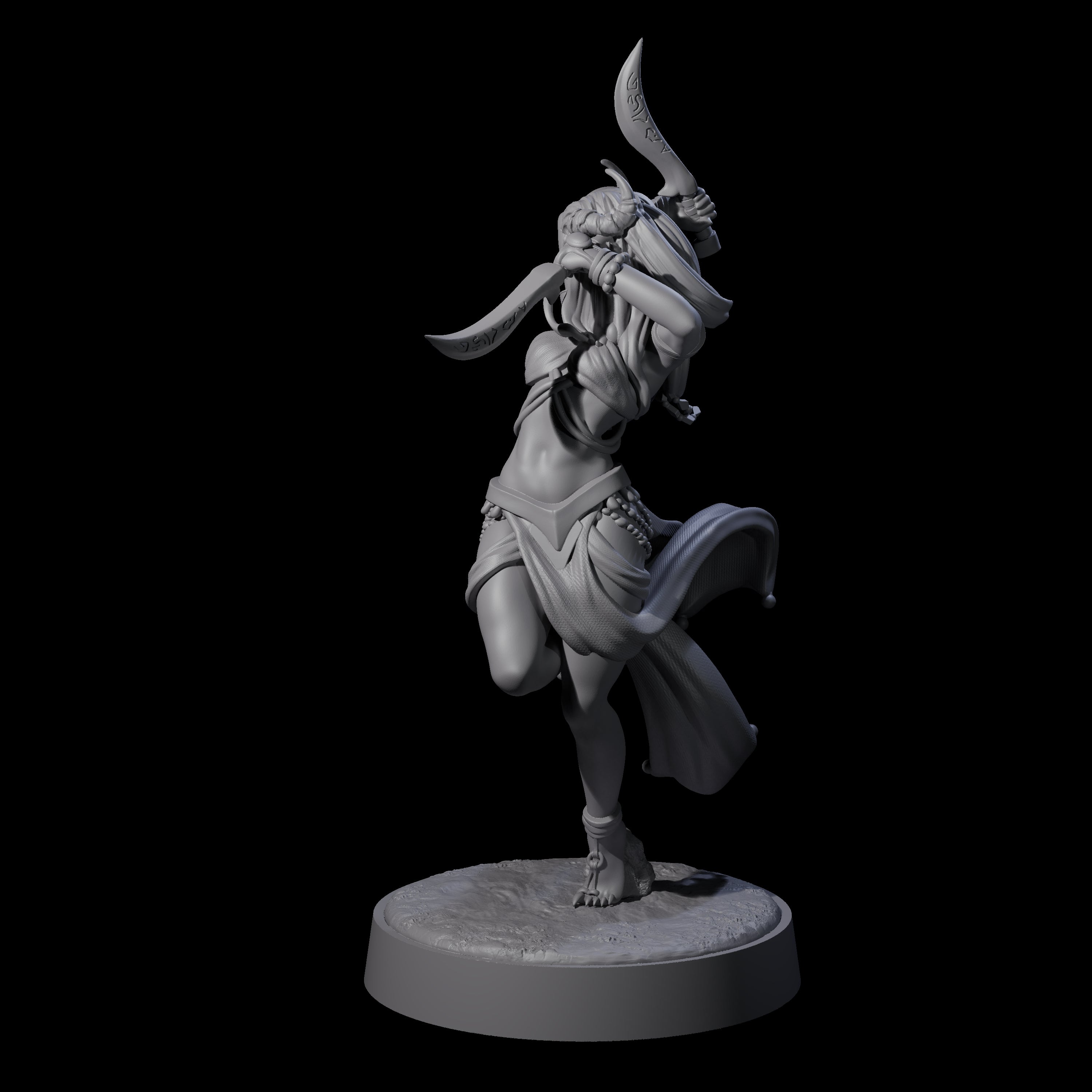 Dancing Tiefling Rogue Miniature for Dungeons and Dragons, Pathfinder or other TTRPGs