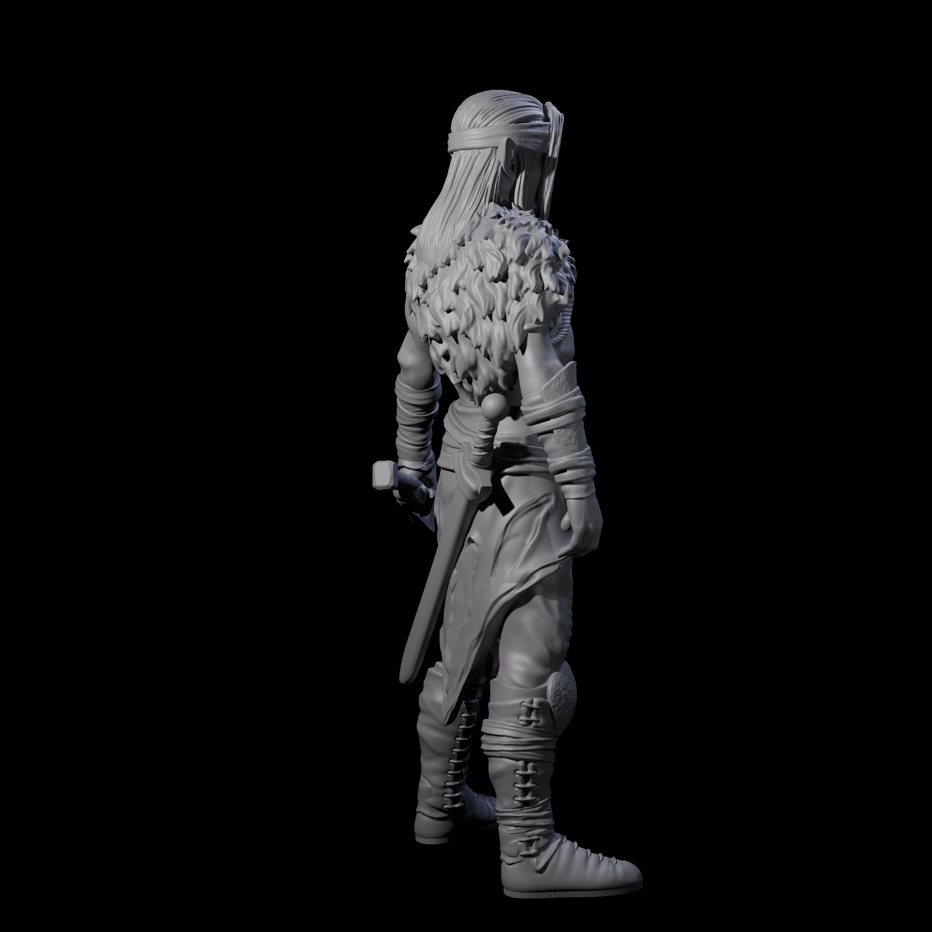 Dangerous Elf Barbarian Miniature for Dungeons and Dragons, Pathfinder or other TTRPGs