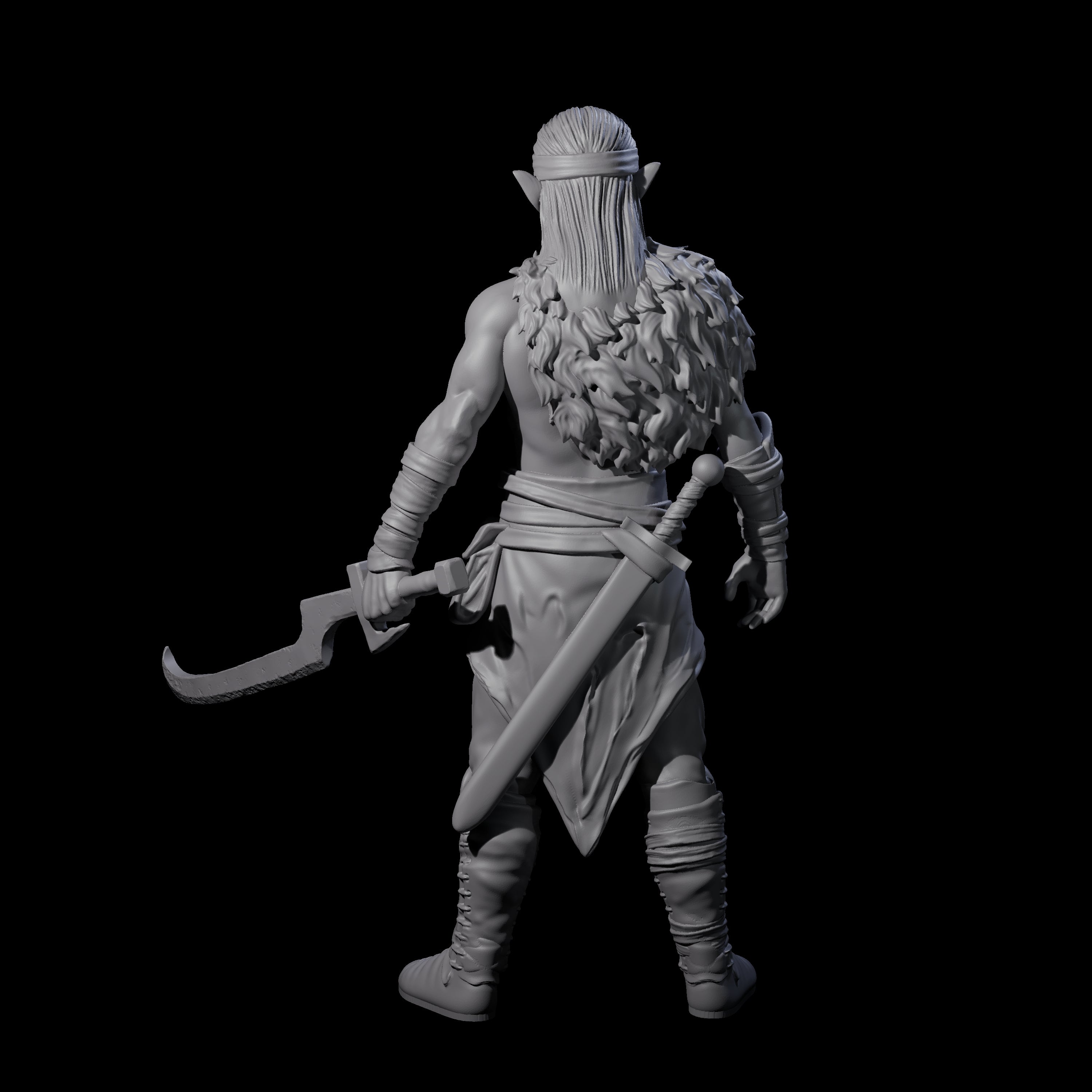 Dangerous Elf Barbarian Miniature for Dungeons and Dragons, Pathfinder or other TTRPGs