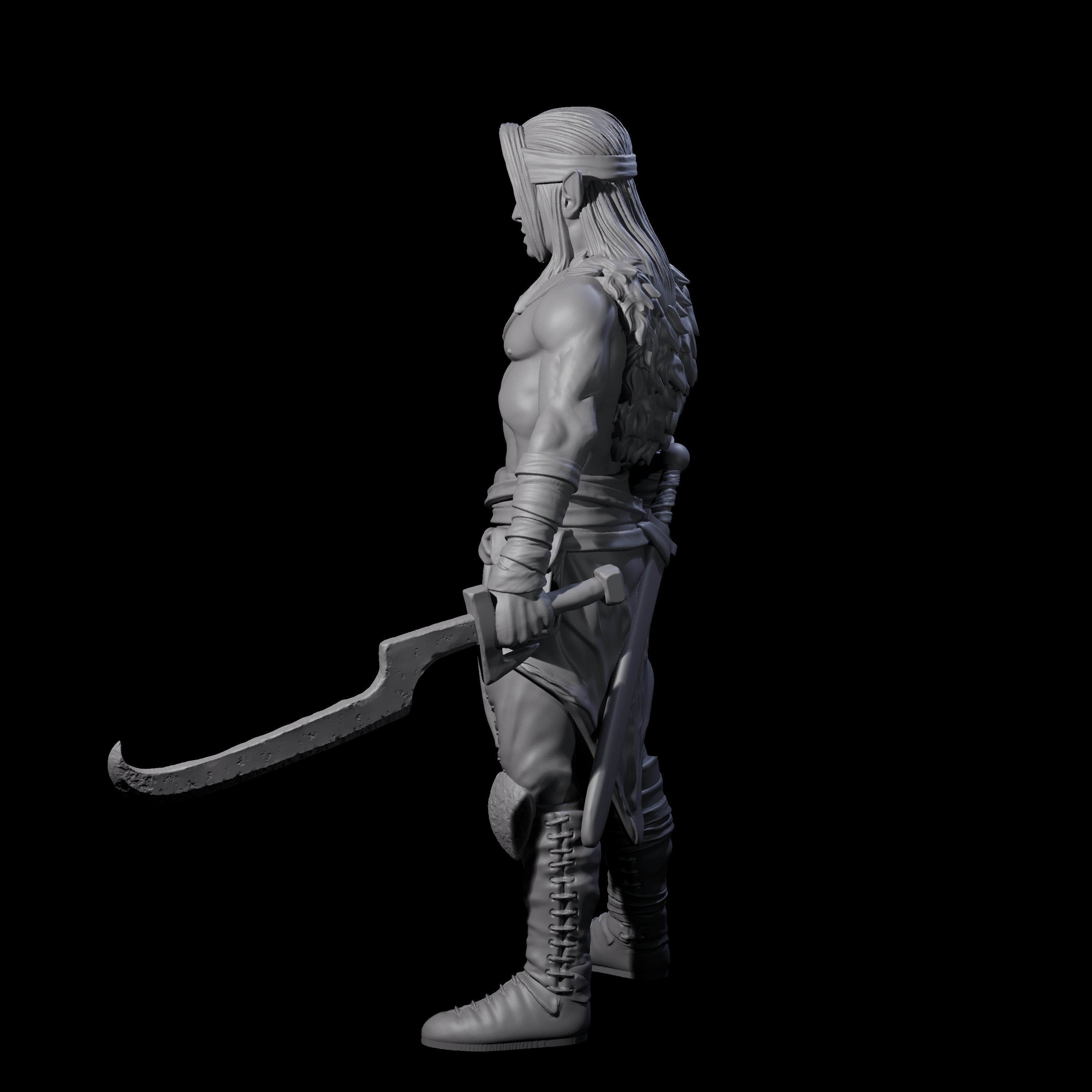 Dangerous Elf Barbarian Miniature for Dungeons and Dragons, Pathfinder or other TTRPGs