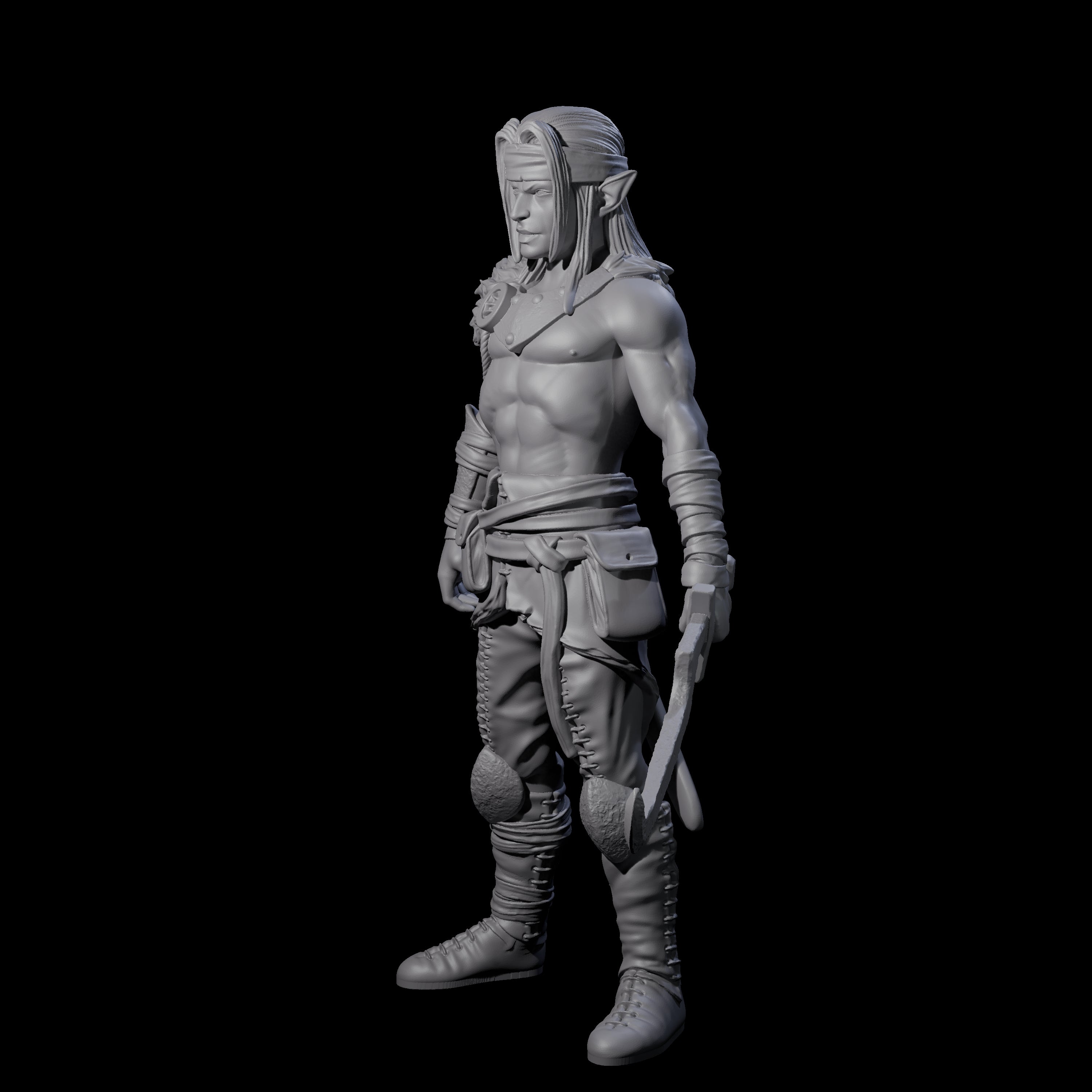 Dangerous Elf Barbarian Miniature for Dungeons and Dragons, Pathfinder or other TTRPGs