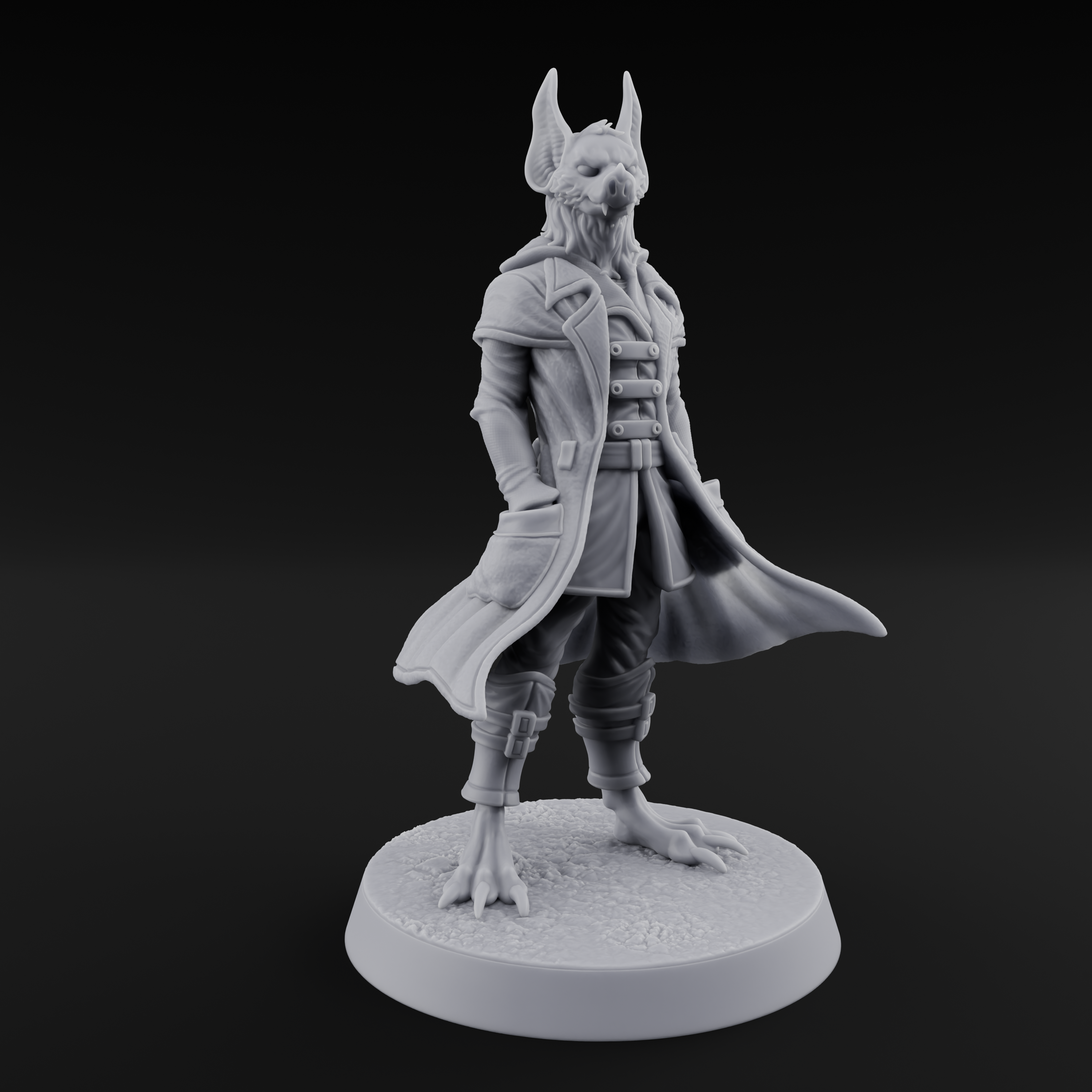 Dapper Werebat Nobleman Miniature for Dungeons and Dragons, Pathfinder or other TTRPGs