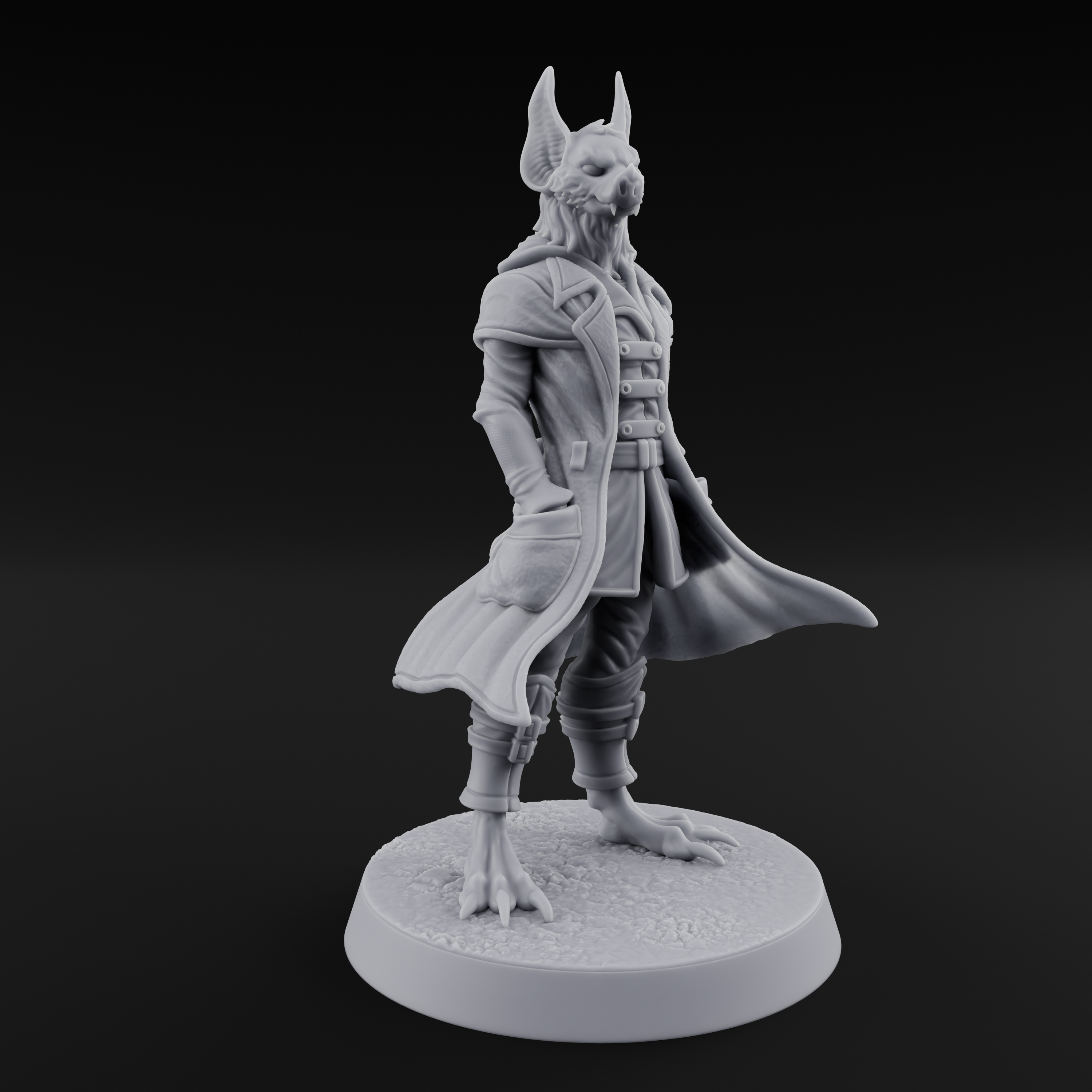 Dapper Werebat Nobleman Miniature for Dungeons and Dragons, Pathfinder or other TTRPGs