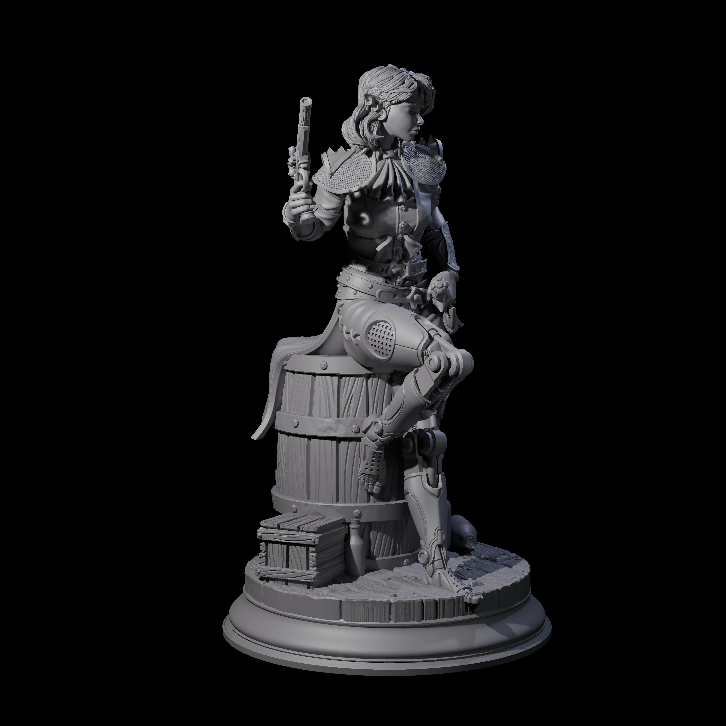 Daring Elf Gunslinger Miniature for Dungeons and Dragons, Pathfinder or other TTRPGs