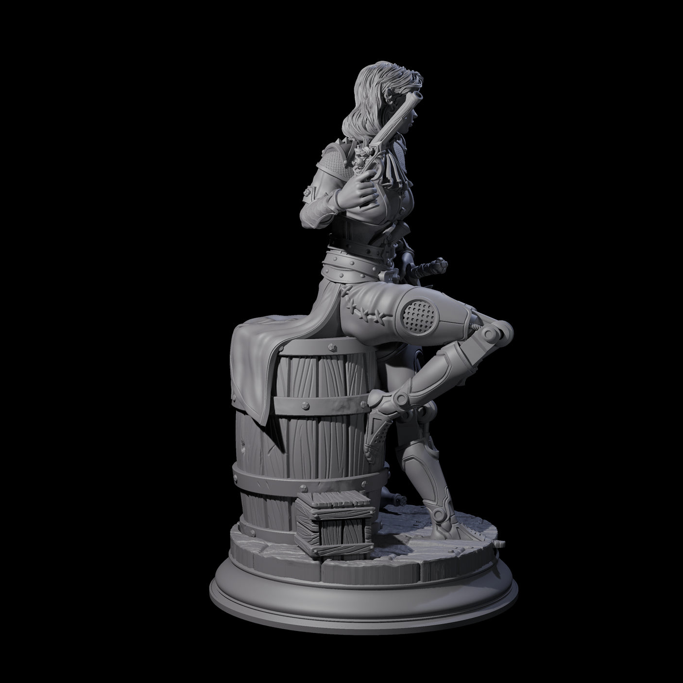 Daring Elf Gunslinger Miniature for Dungeons and Dragons, Pathfinder or other TTRPGs