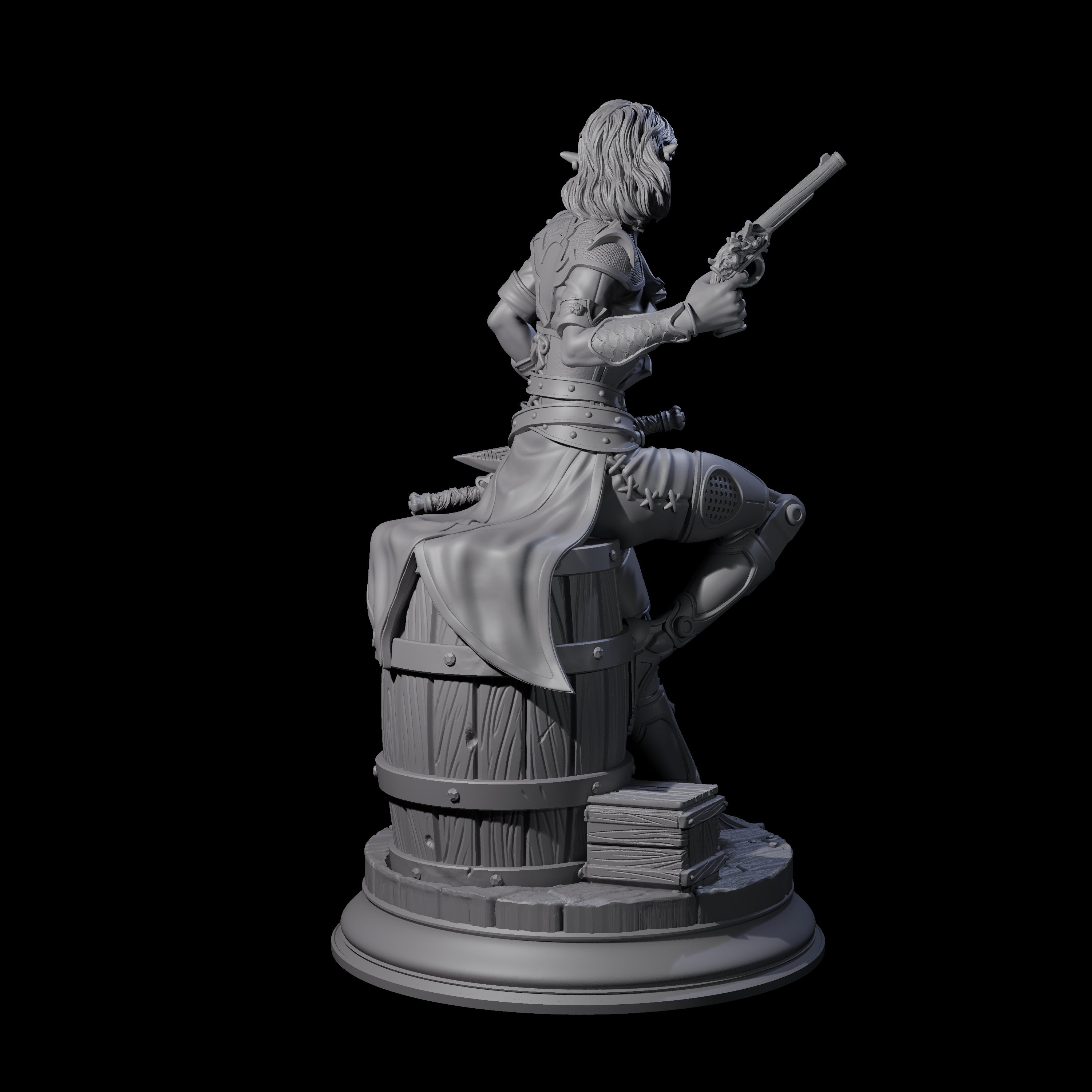 Daring Elf Gunslinger Miniature for Dungeons and Dragons, Pathfinder or other TTRPGs