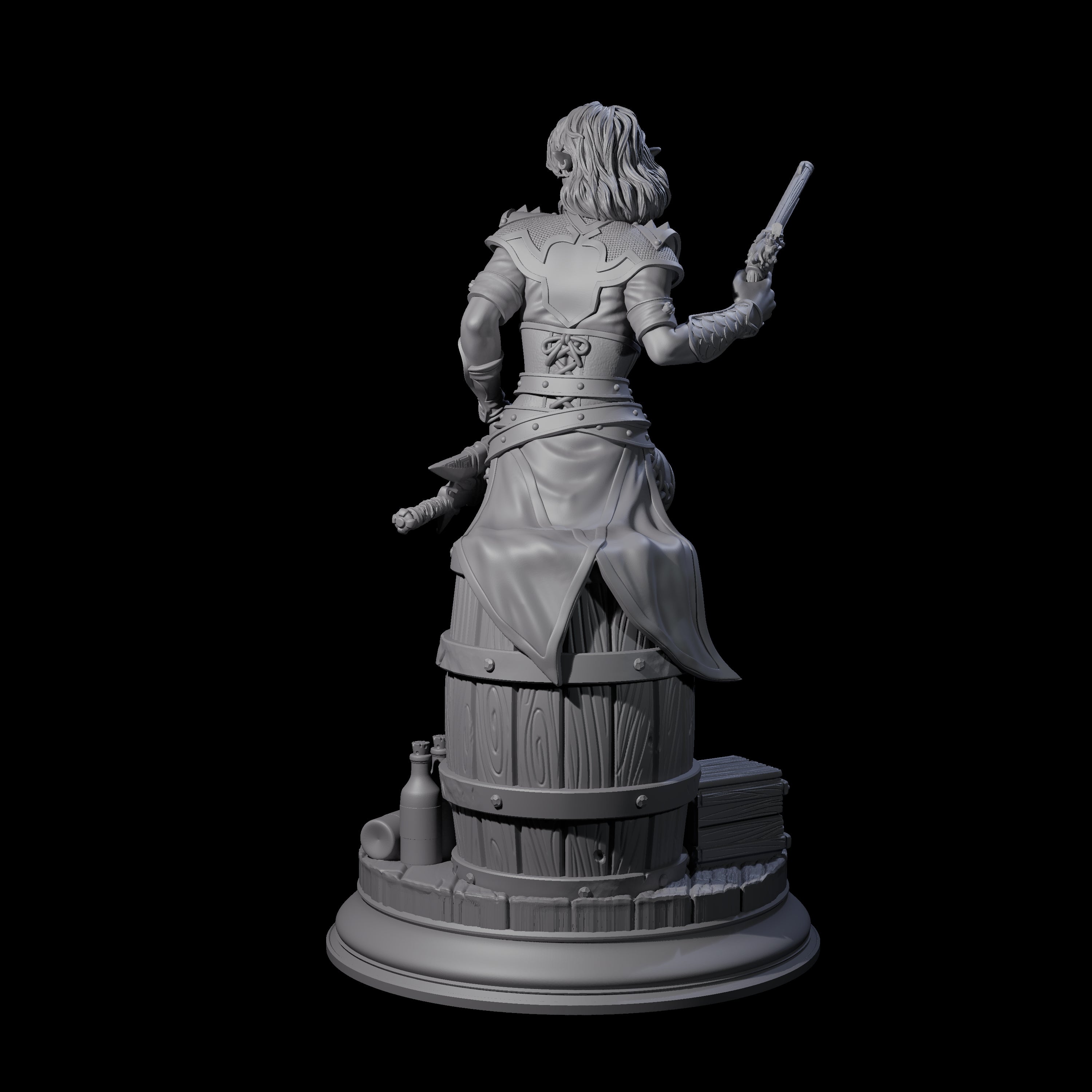 Daring Elf Gunslinger Miniature for Dungeons and Dragons, Pathfinder or other TTRPGs