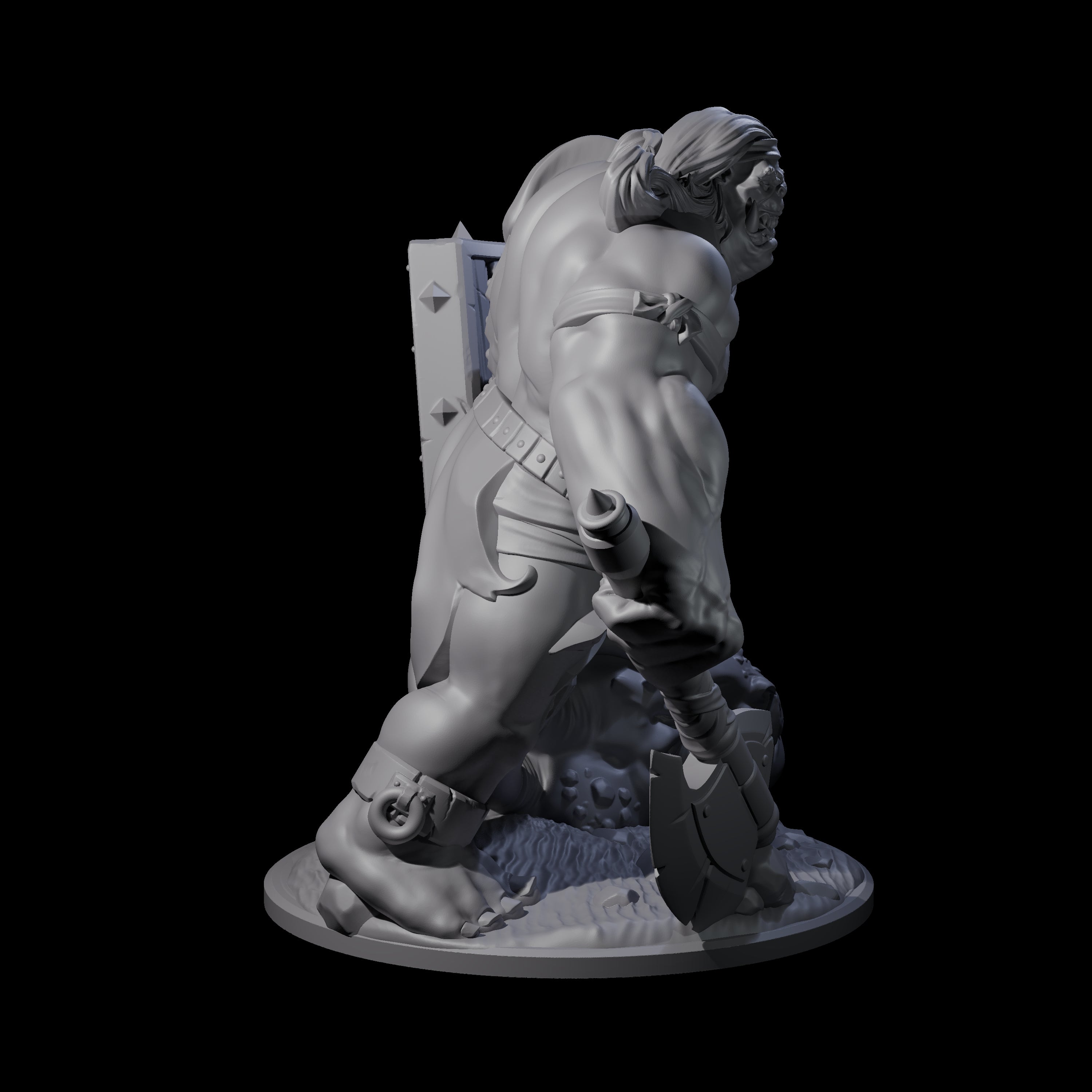 Daring Orc Warlord Miniature for Dungeons and Dragons, Pathfinder or other TTRPGs