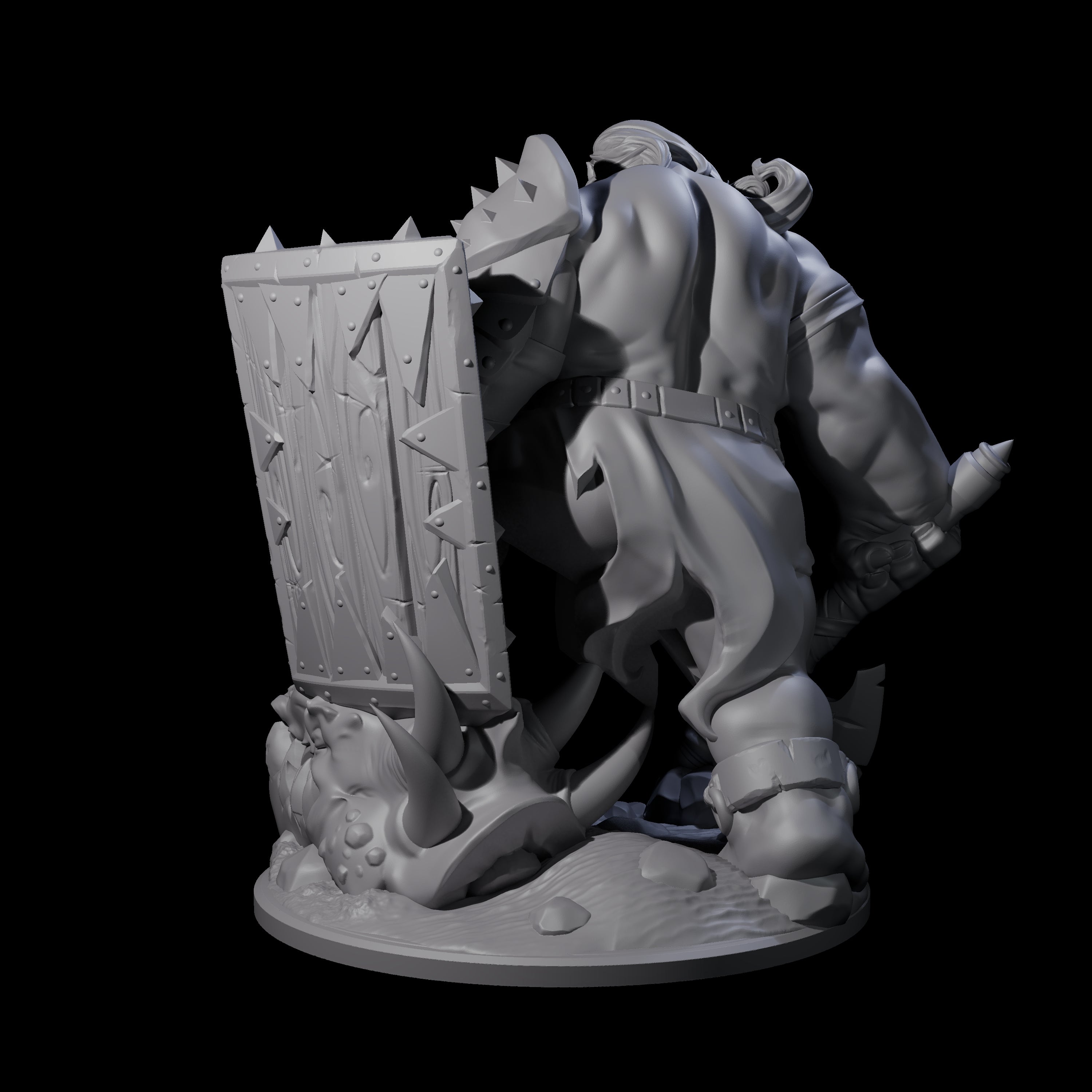 Daring Orc Warlord Miniature for Dungeons and Dragons, Pathfinder or other TTRPGs