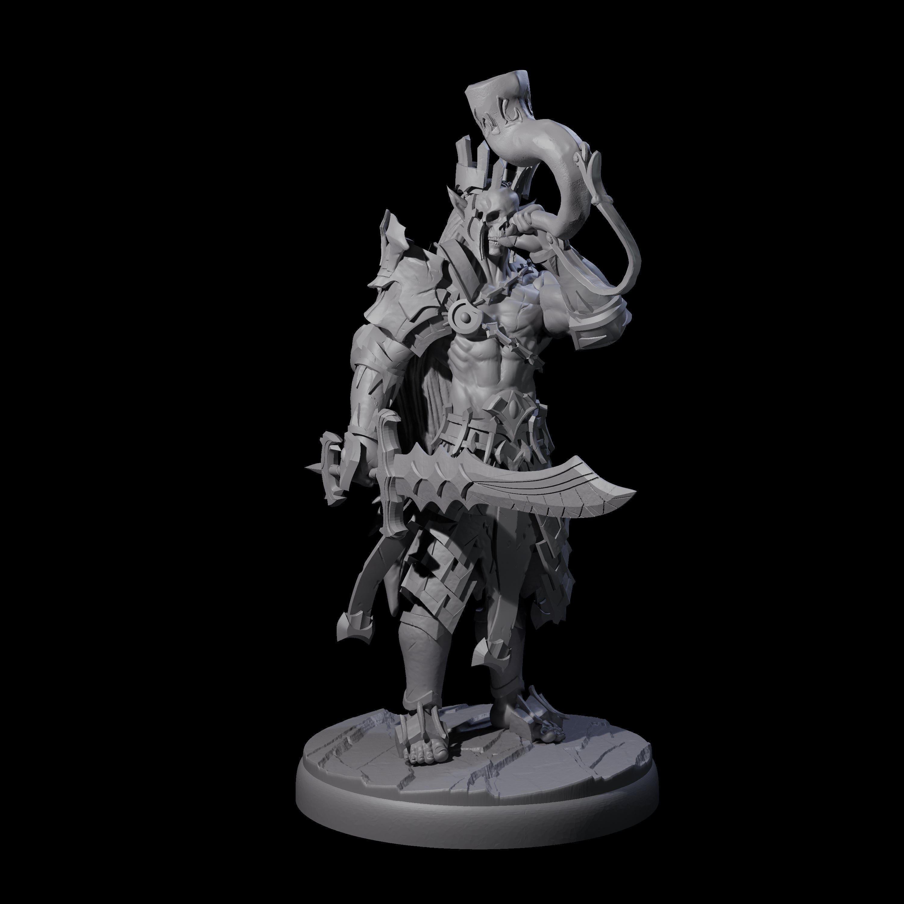 Dark Elf Trumpteer B Miniature for Dungeons and Dragons, Pathfinder or other TTRPGs