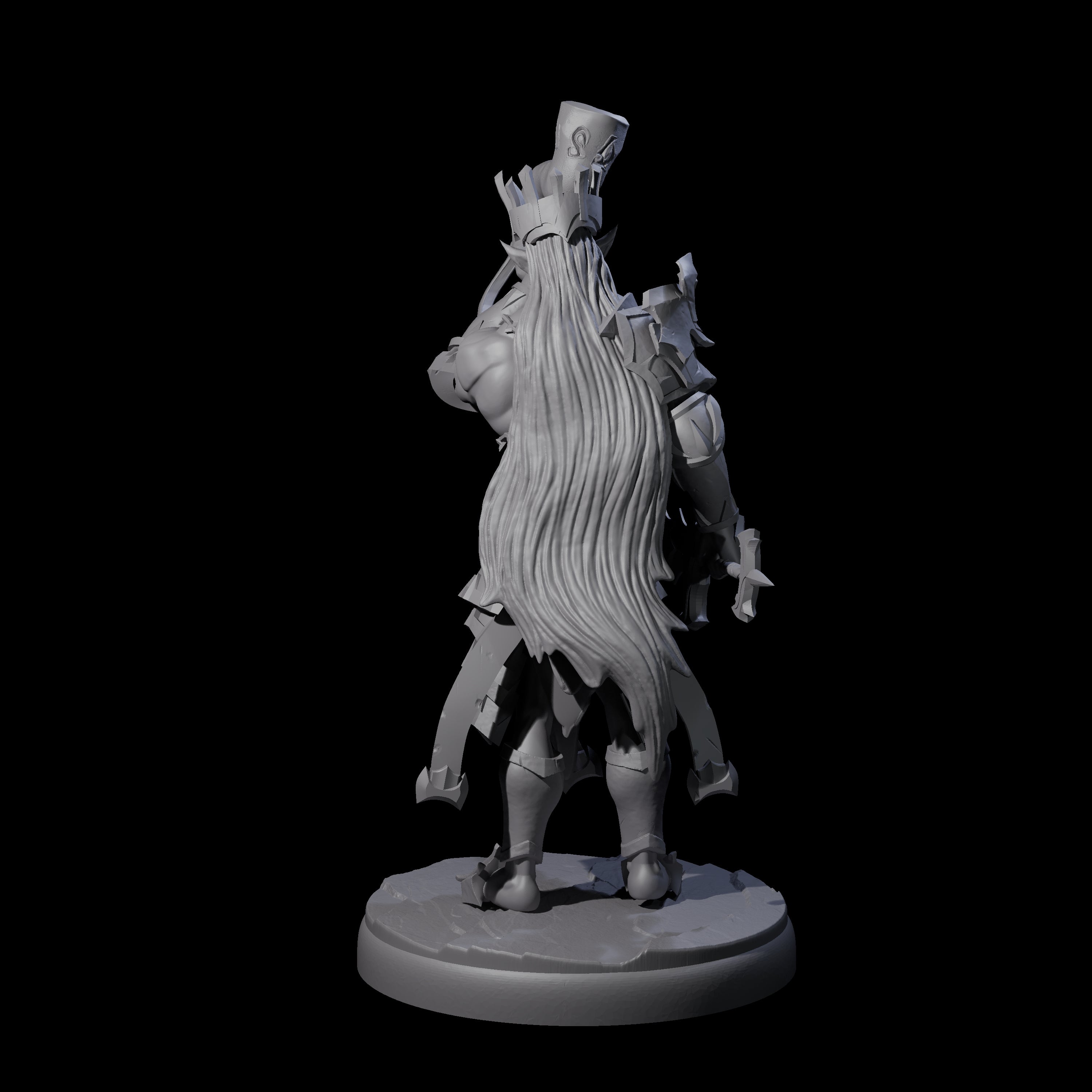 Dark Elf Trumpteer B Miniature for Dungeons and Dragons, Pathfinder or other TTRPGs