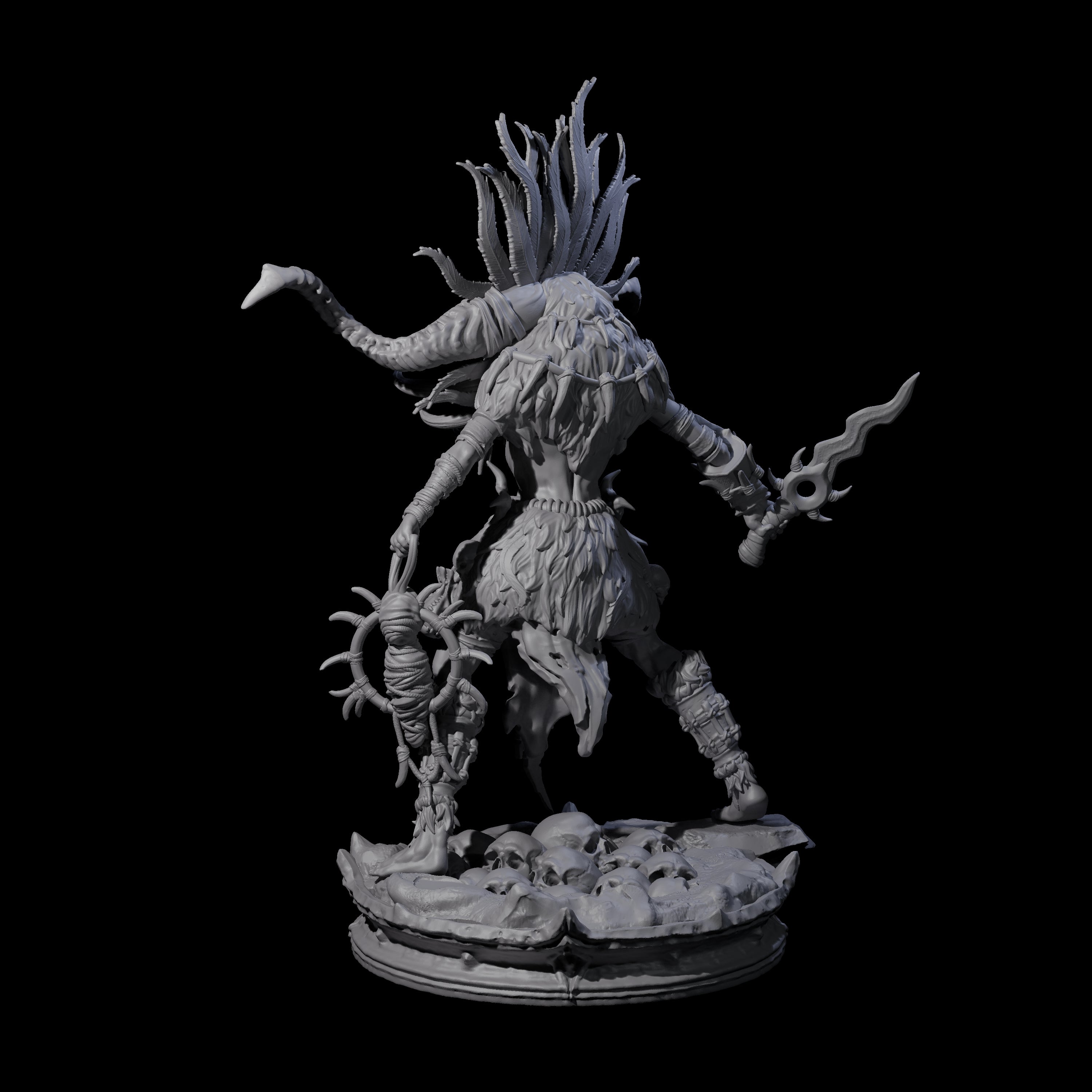 Dark Elf Umbral Seer A Miniature for Dungeons and Dragons, Pathfinder or other TTRPGs