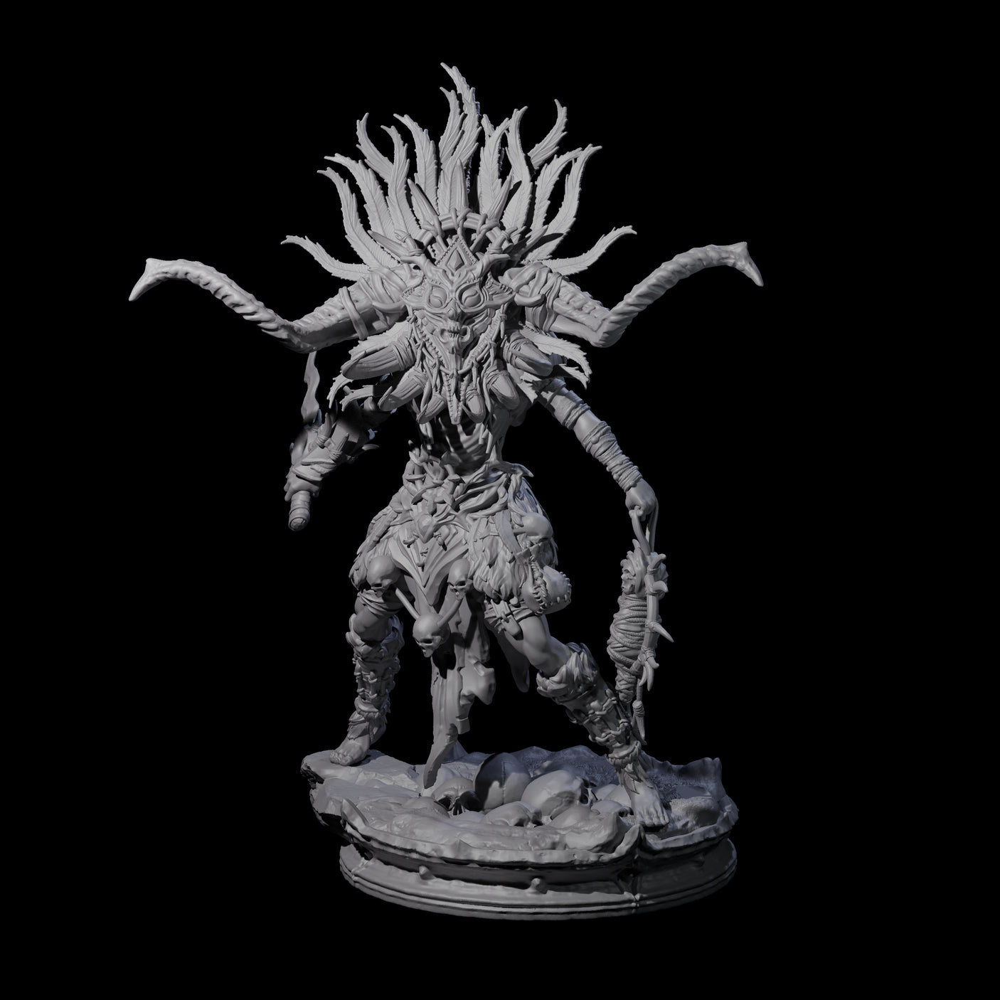 Dark Elf Umbral Seer A Miniature for Dungeons and Dragons, Pathfinder or other TTRPGs