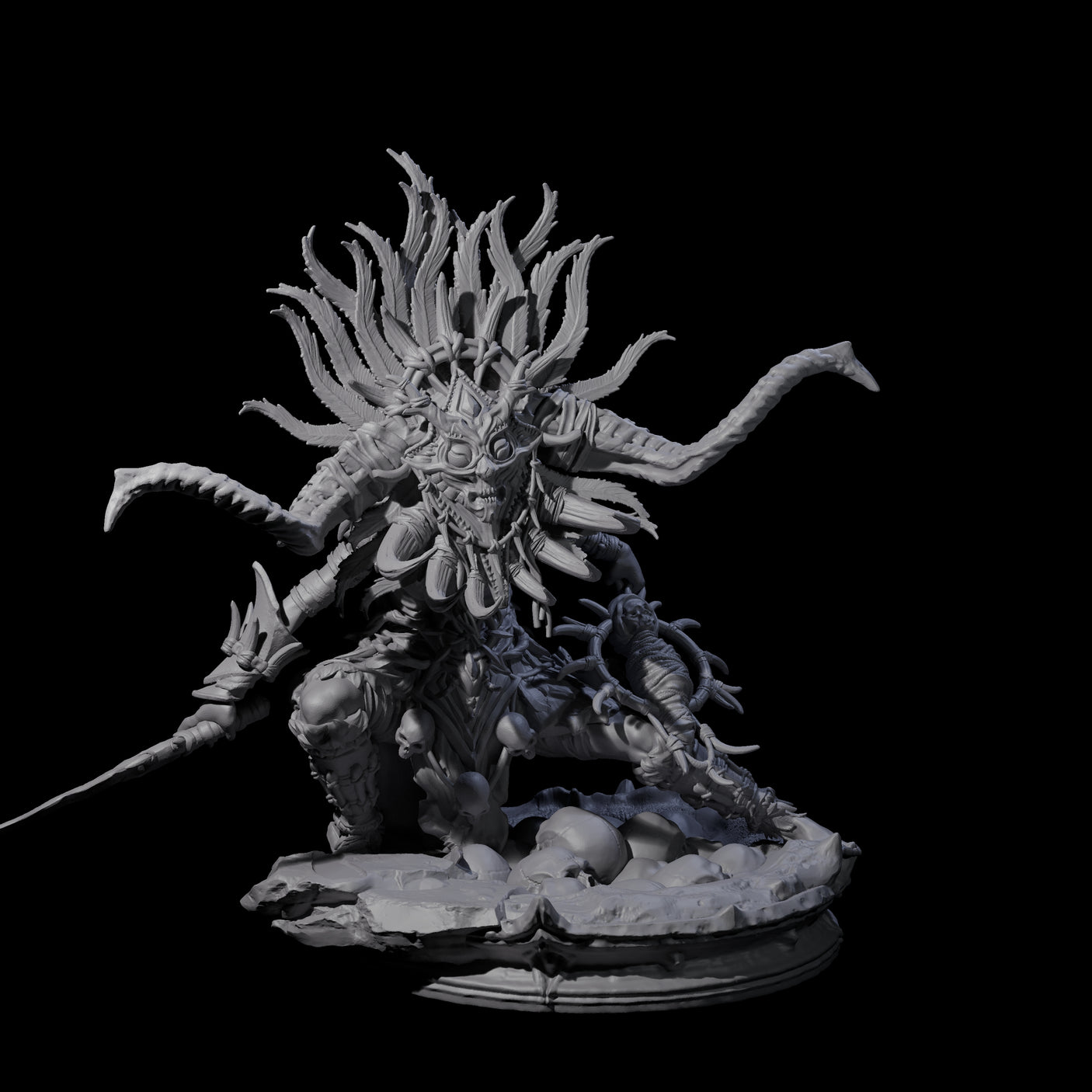 Dark Elf Umbral Seer D Miniature for Dungeons and Dragons, Pathfinder or other TTRPGs