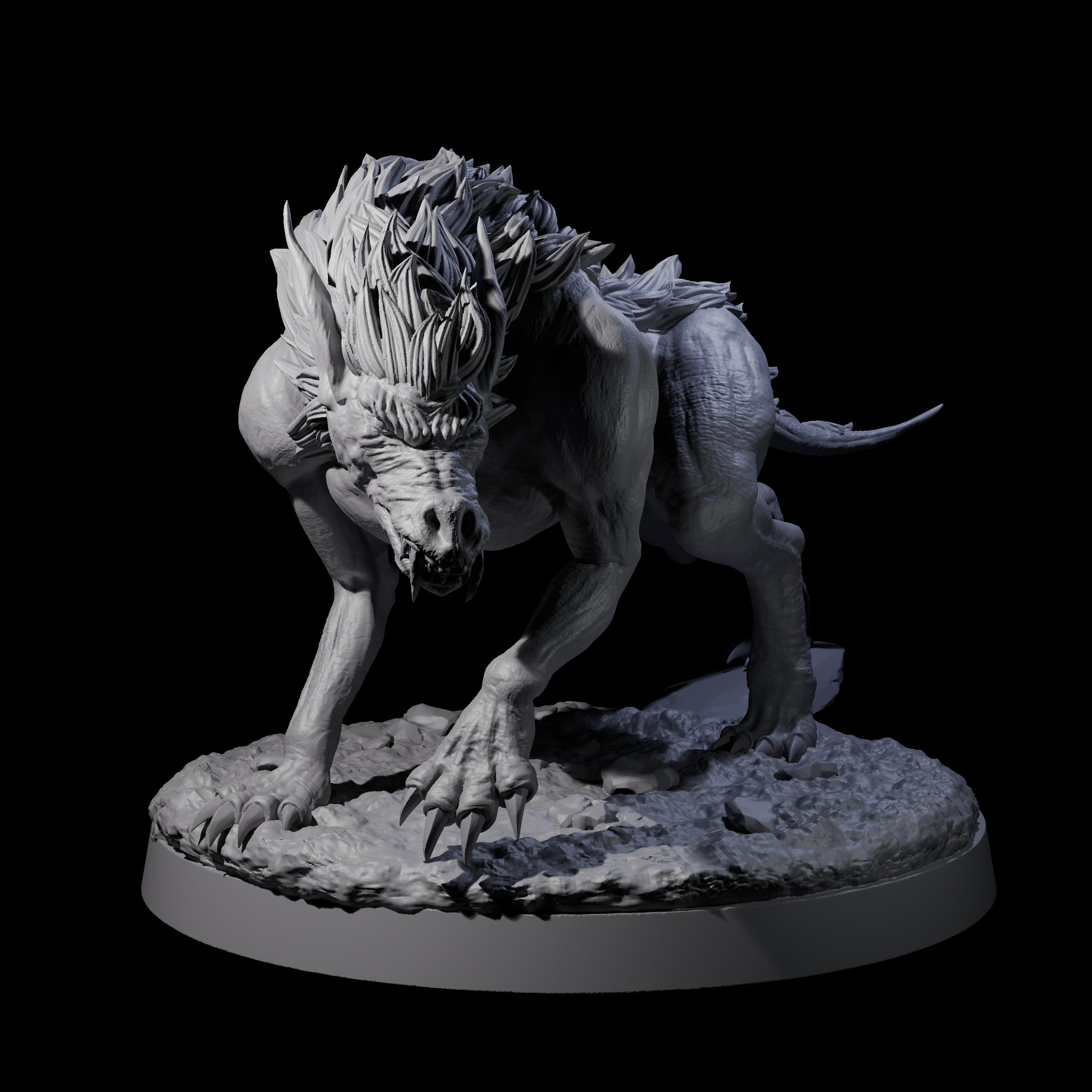 Dastardly Worg A Miniature for Dungeons and Dragons, Pathfinder or other TTRPGs