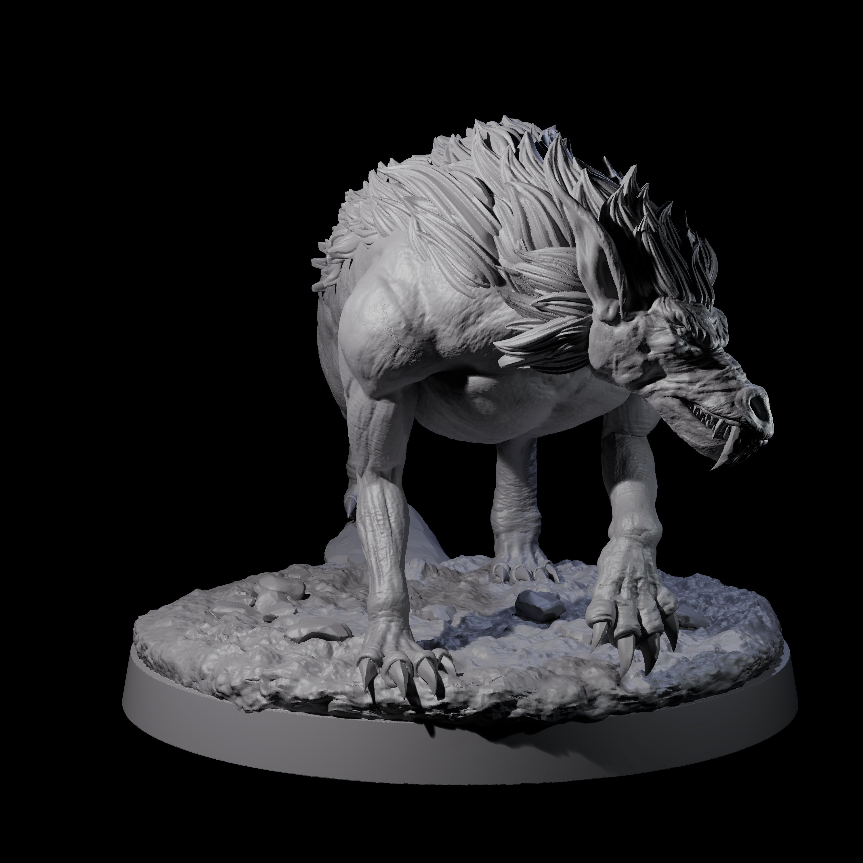 Dastardly Worg A Miniature for Dungeons and Dragons, Pathfinder or other TTRPGs