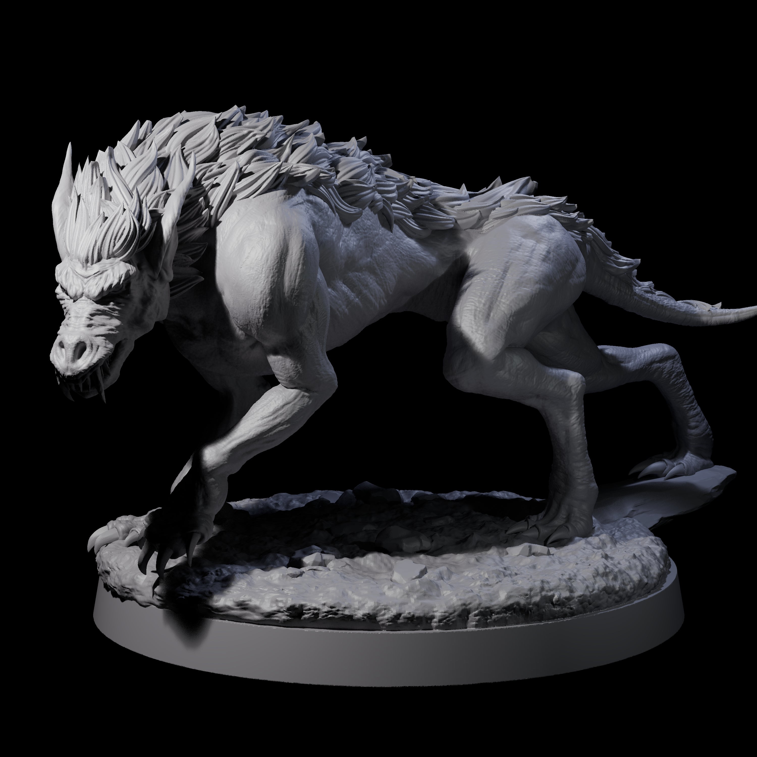 Dastardly Worg A Miniature for Dungeons and Dragons, Pathfinder or other TTRPGs