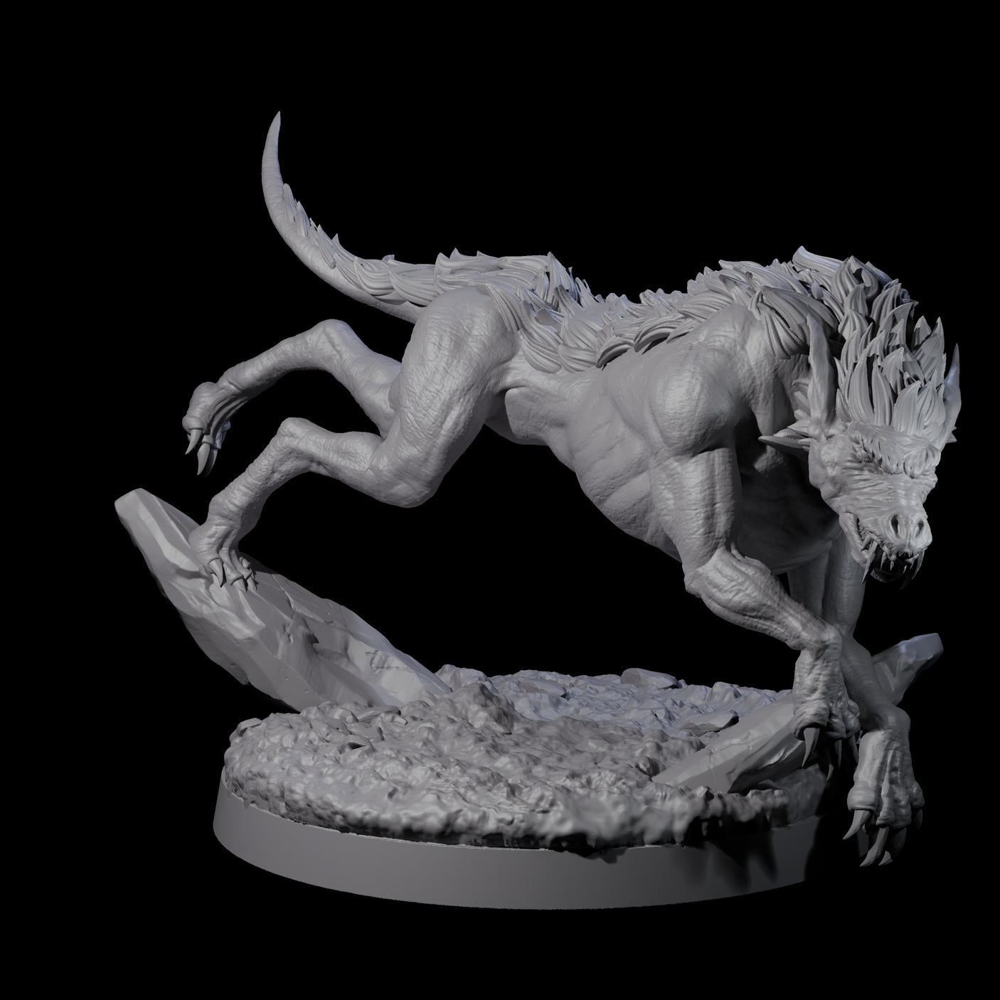 Dastardly Worg B Miniature for Dungeons and Dragons, Pathfinder or other TTRPGs