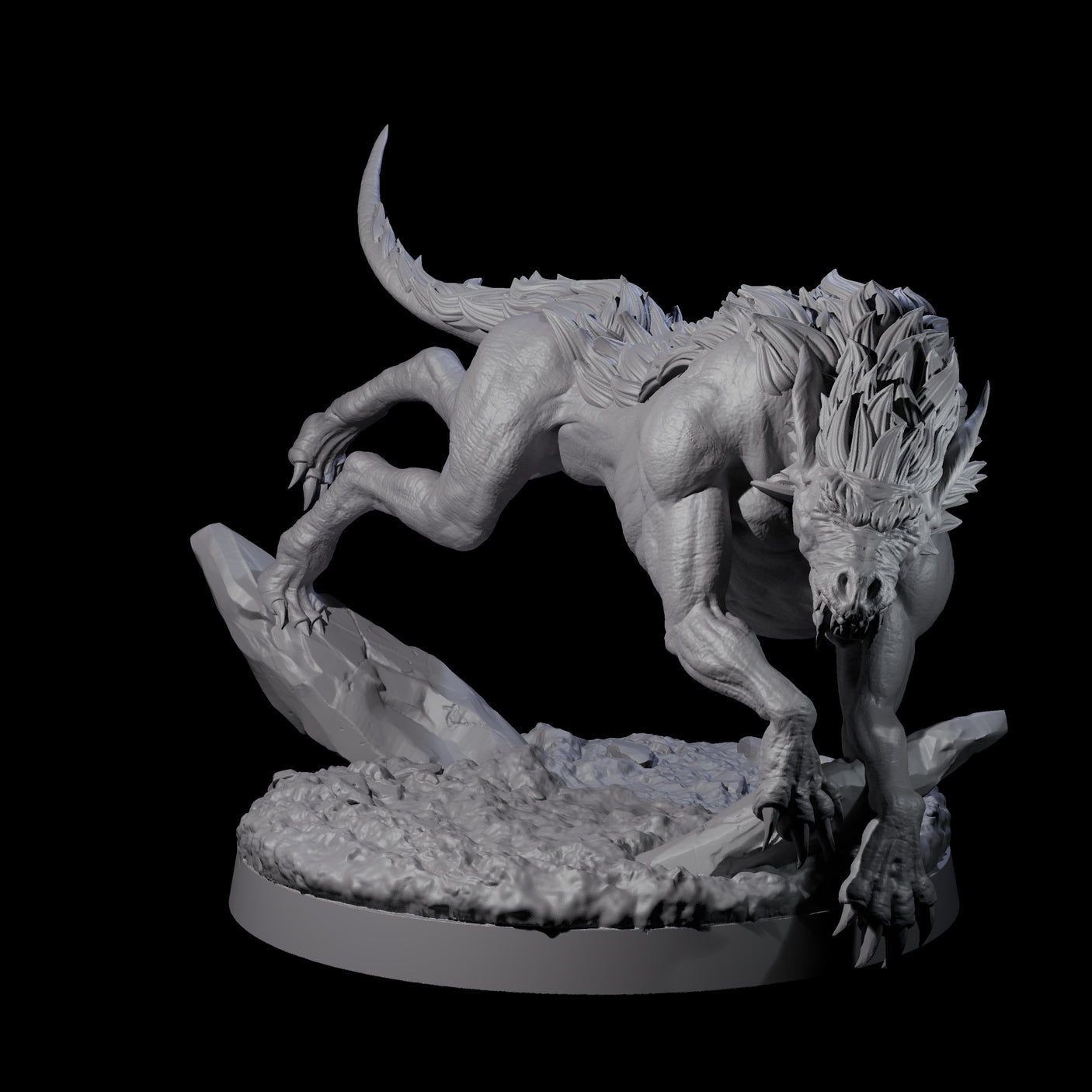 Dastardly Worg B Miniature for Dungeons and Dragons, Pathfinder or other TTRPGs