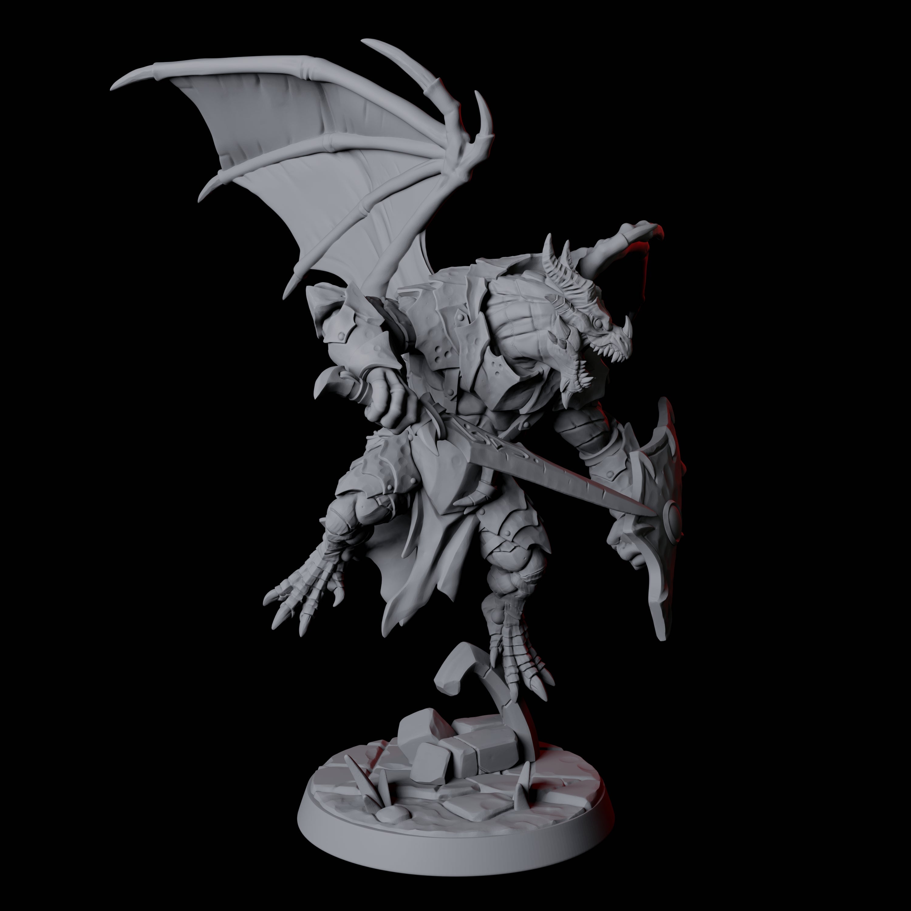 Dauntless Dragonborn Fighter A Miniature for Dungeons and Dragons, Pathfinder or other TTRPGs