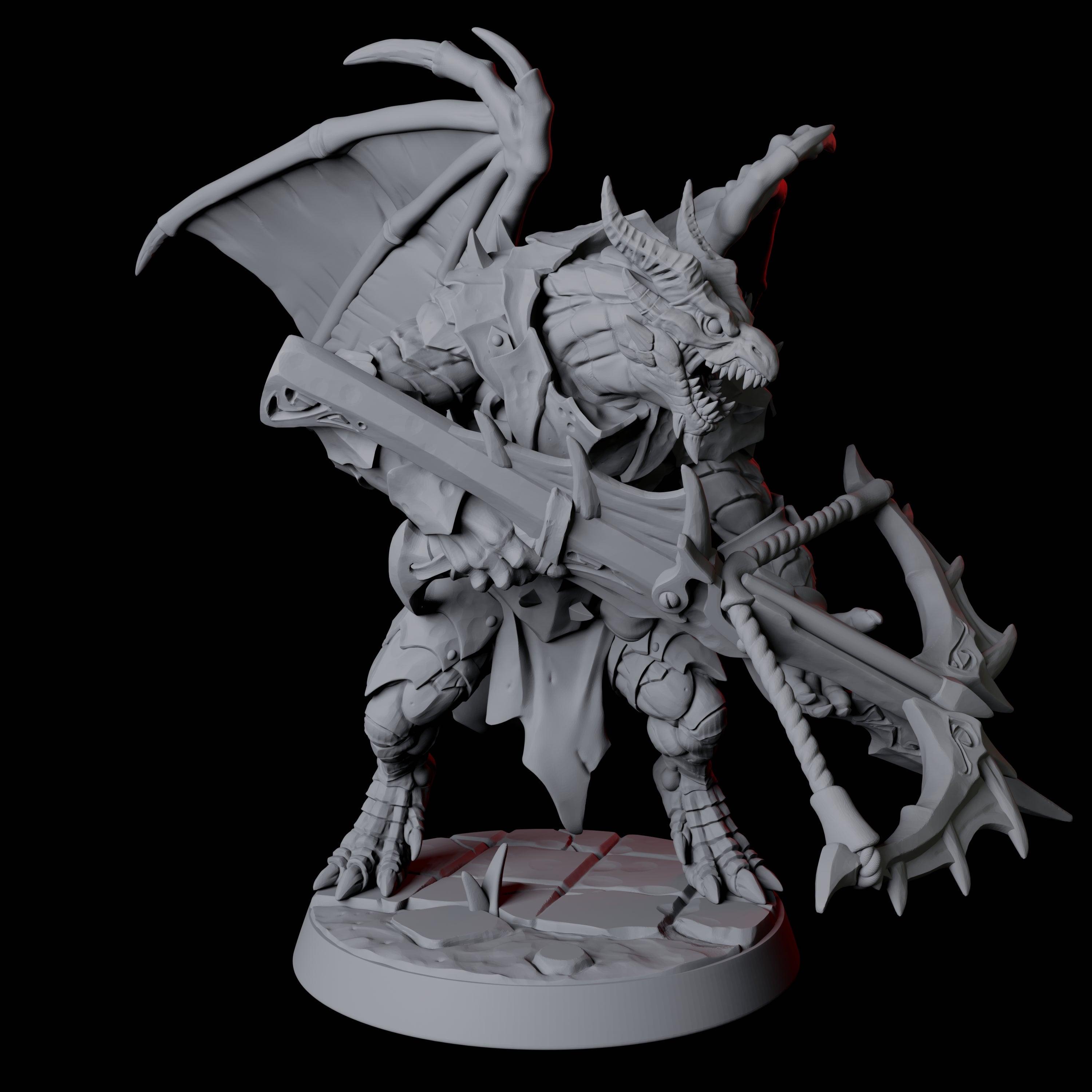 Dauntless Dragonborn Fighter C Miniature for Dungeons and Dragons, Pathfinder or other TTRPGs