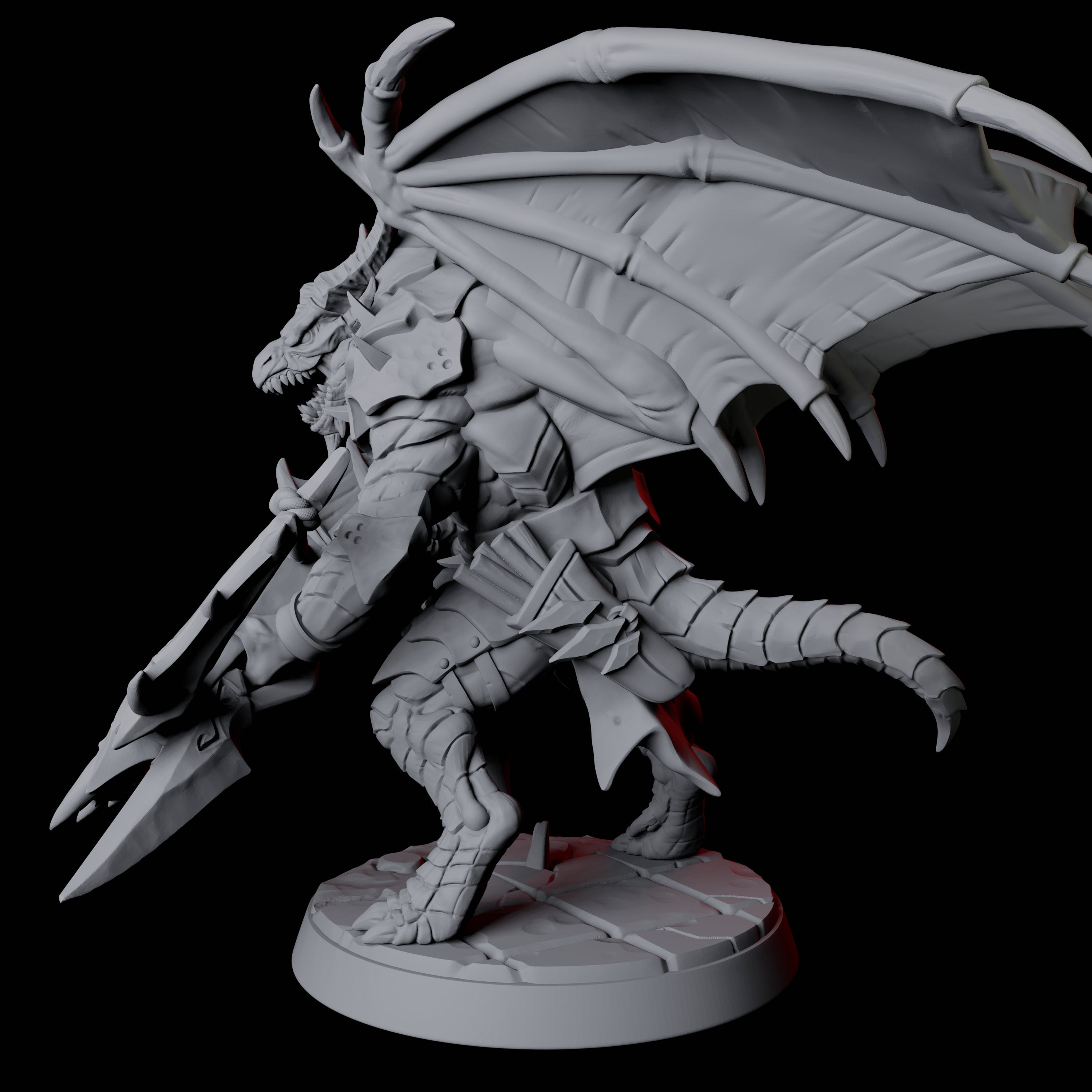 Dauntless Dragonborn Fighter C Miniature for Dungeons and Dragons, Pathfinder or other TTRPGs