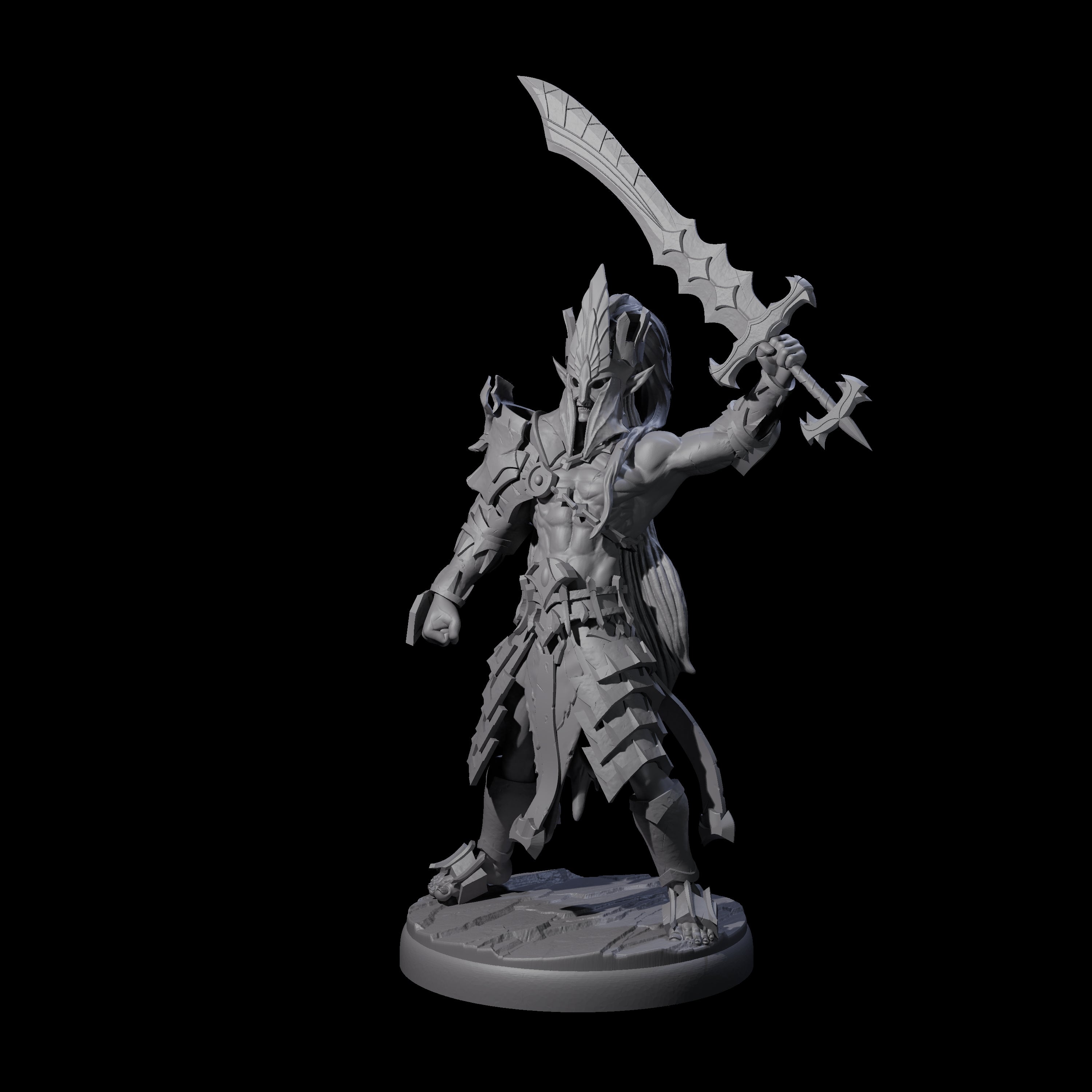Deadly Dark Elf Marauder Champion Miniature for Dungeons and Dragons, Pathfinder or other TTRPGs