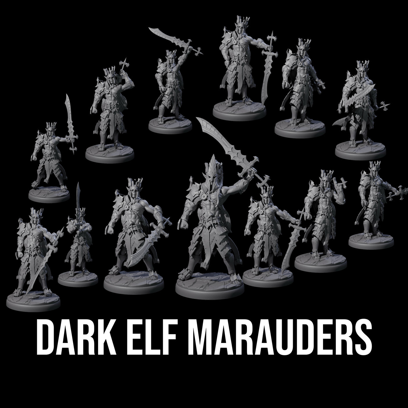 Deadly Dark Elf Marauder Company Miniature for Dungeons and Dragons, Pathfinder or other TTRPGs