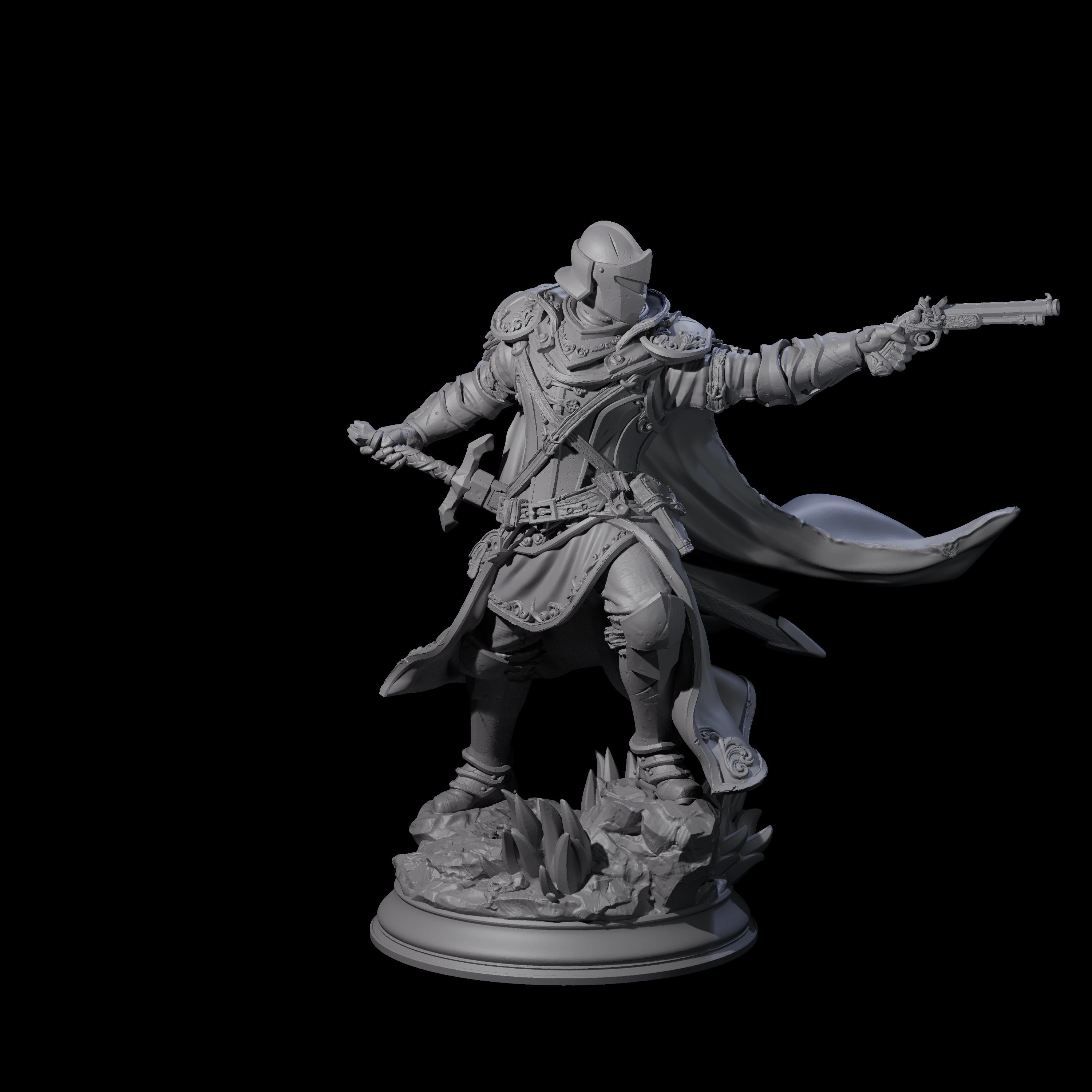 Deadly Human Gunslinger Miniature for Dungeons and Dragons, Pathfinder or other TTRPGs