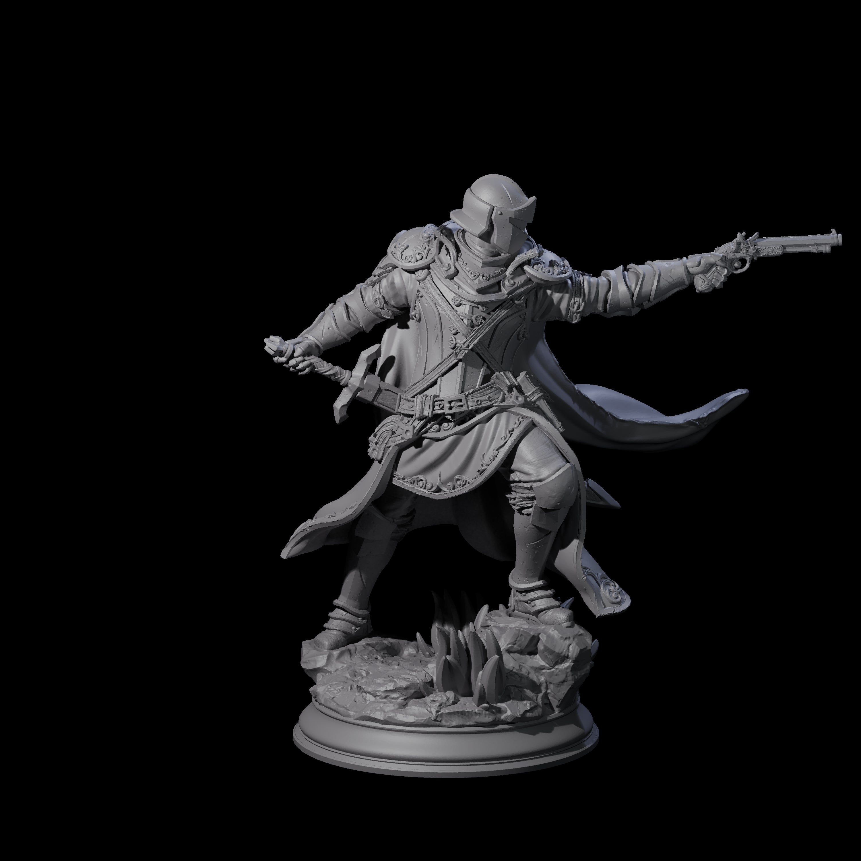 Deadly Human Gunslinger Miniature for Dungeons and Dragons, Pathfinder or other TTRPGs