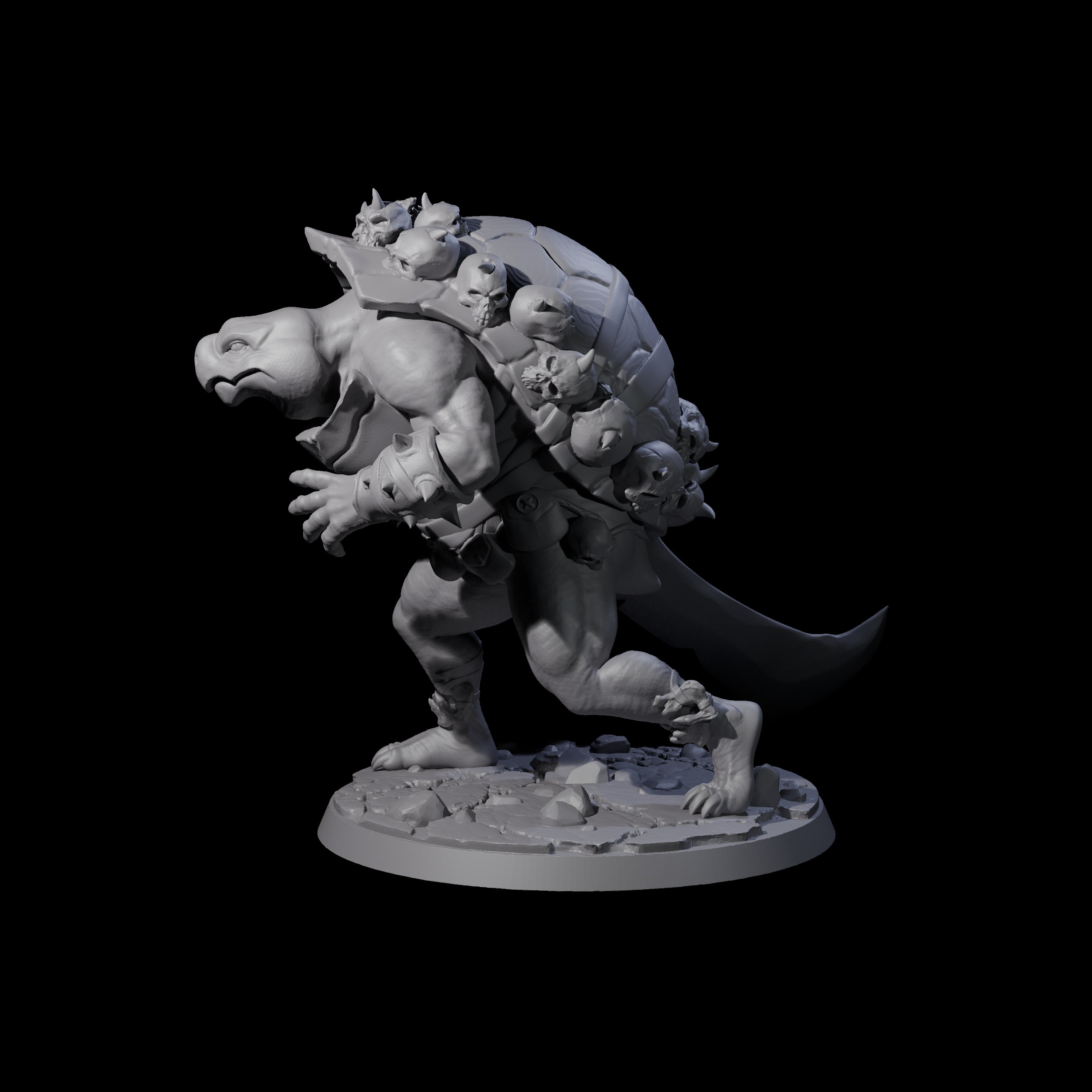 Death Barbarian Tortle Miniature for Dungeons and Dragons, Pathfinder or other TTRPGs