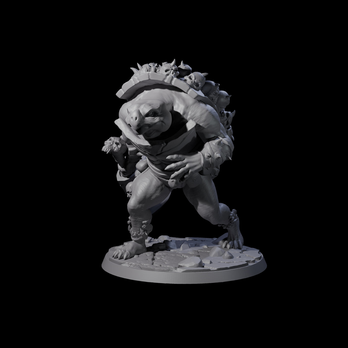 Death Barbarian Tortle Miniature for Dungeons and Dragons, Pathfinder or other TTRPGs