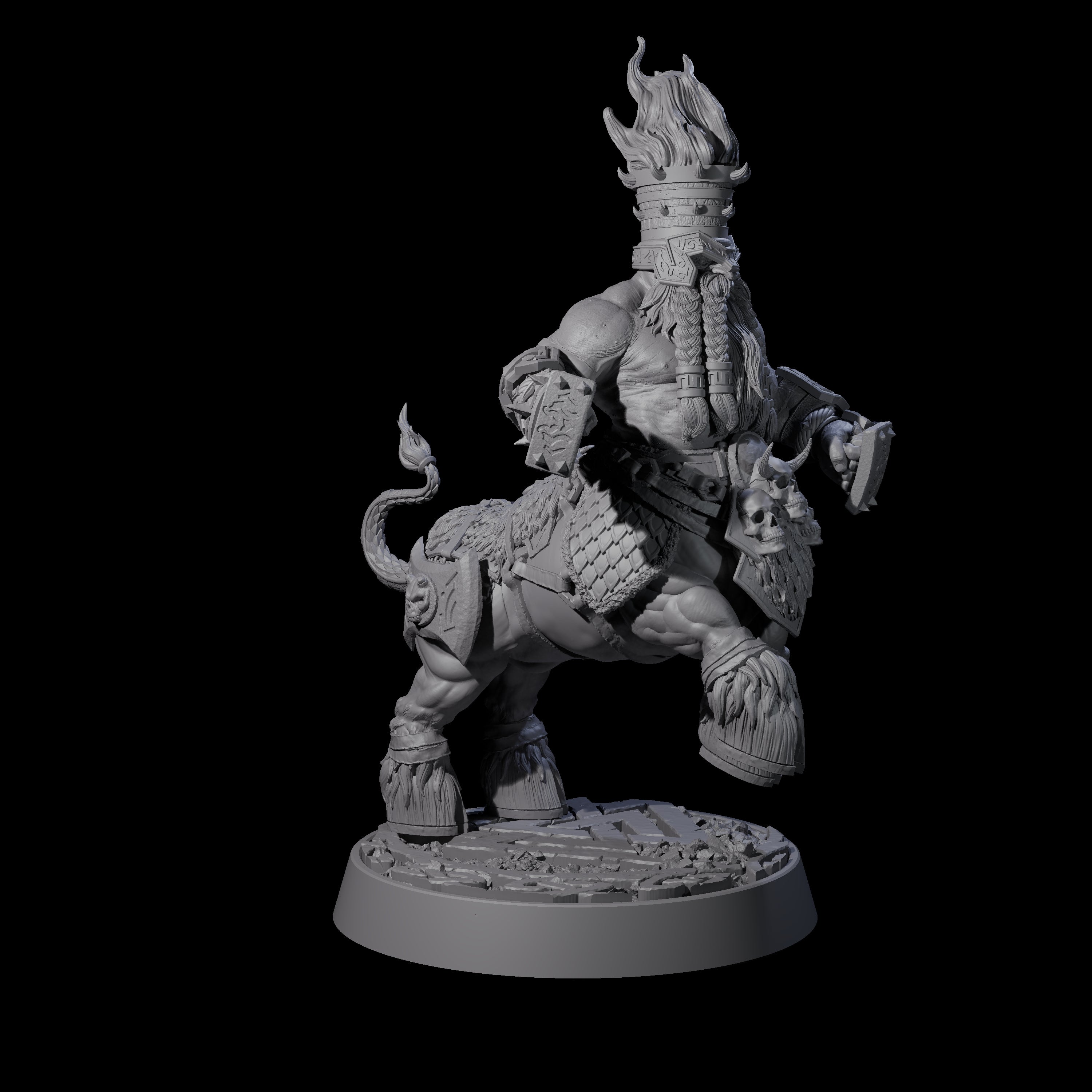 Death Paladin Dwarf Centaur B Miniature for Dungeons and Dragons, Pathfinder or other TTRPGs
