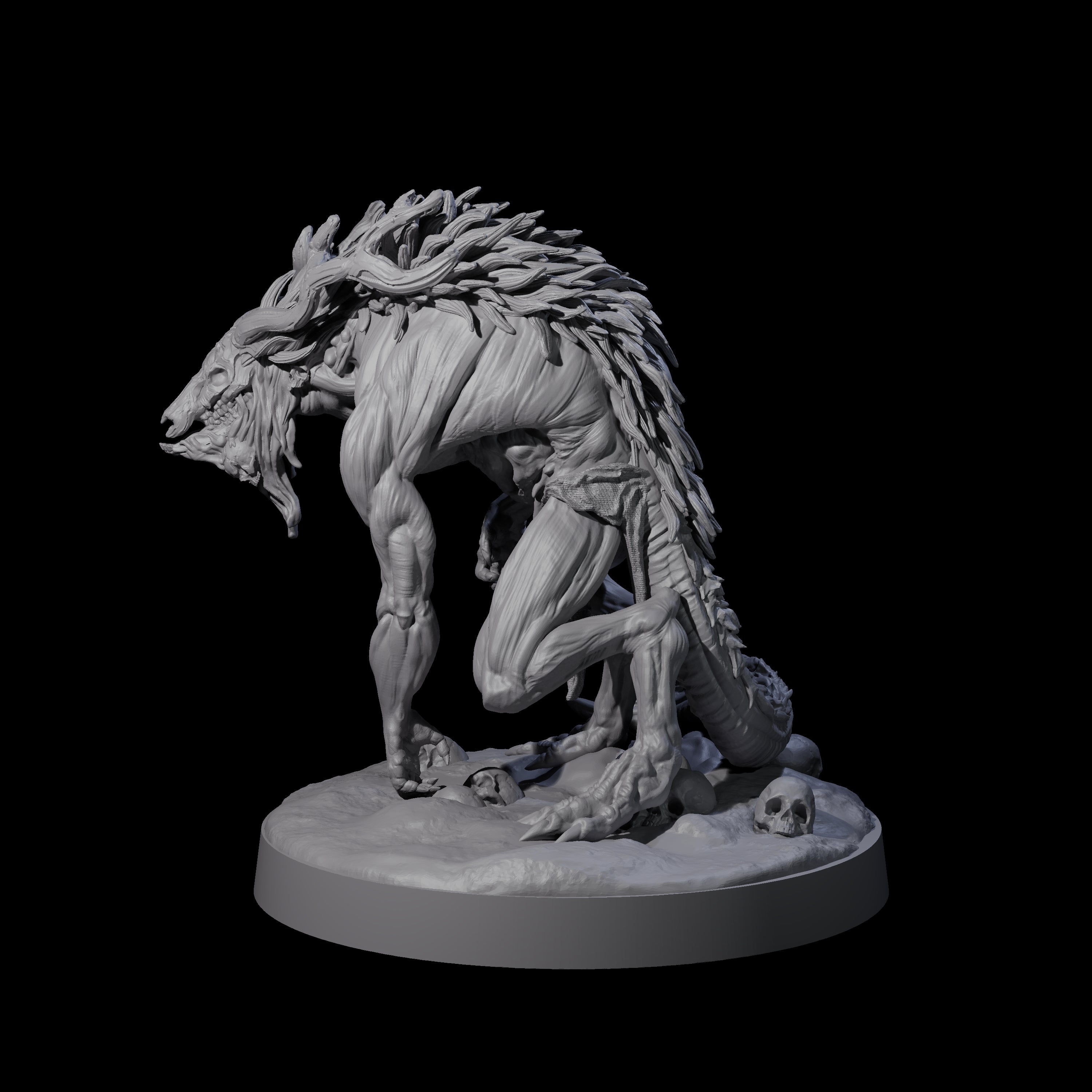 Death Wendigo B Miniature for Dungeons and Dragons, Pathfinder or other TTRPGs