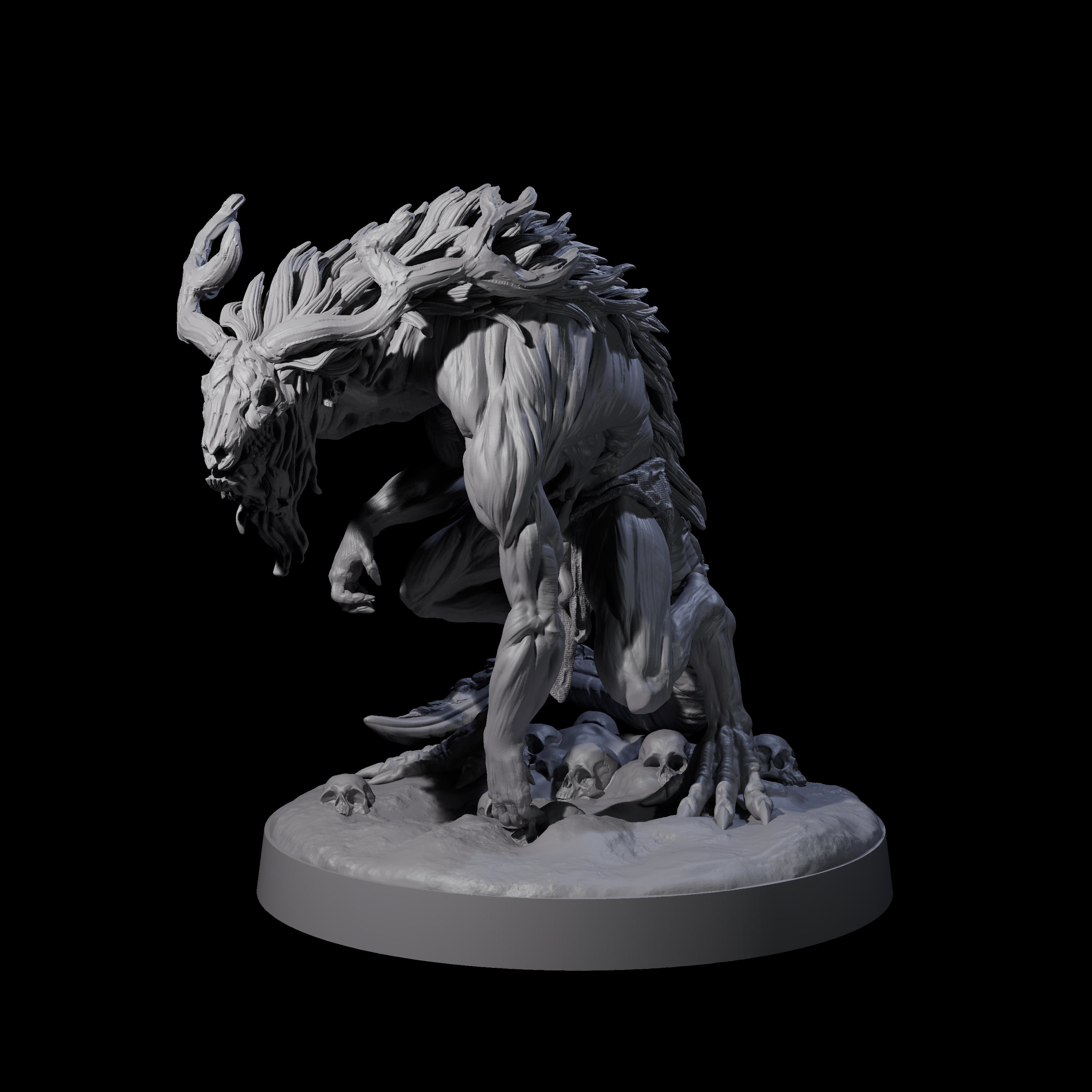 Death Wendigo B Miniature for Dungeons and Dragons, Pathfinder or other TTRPGs