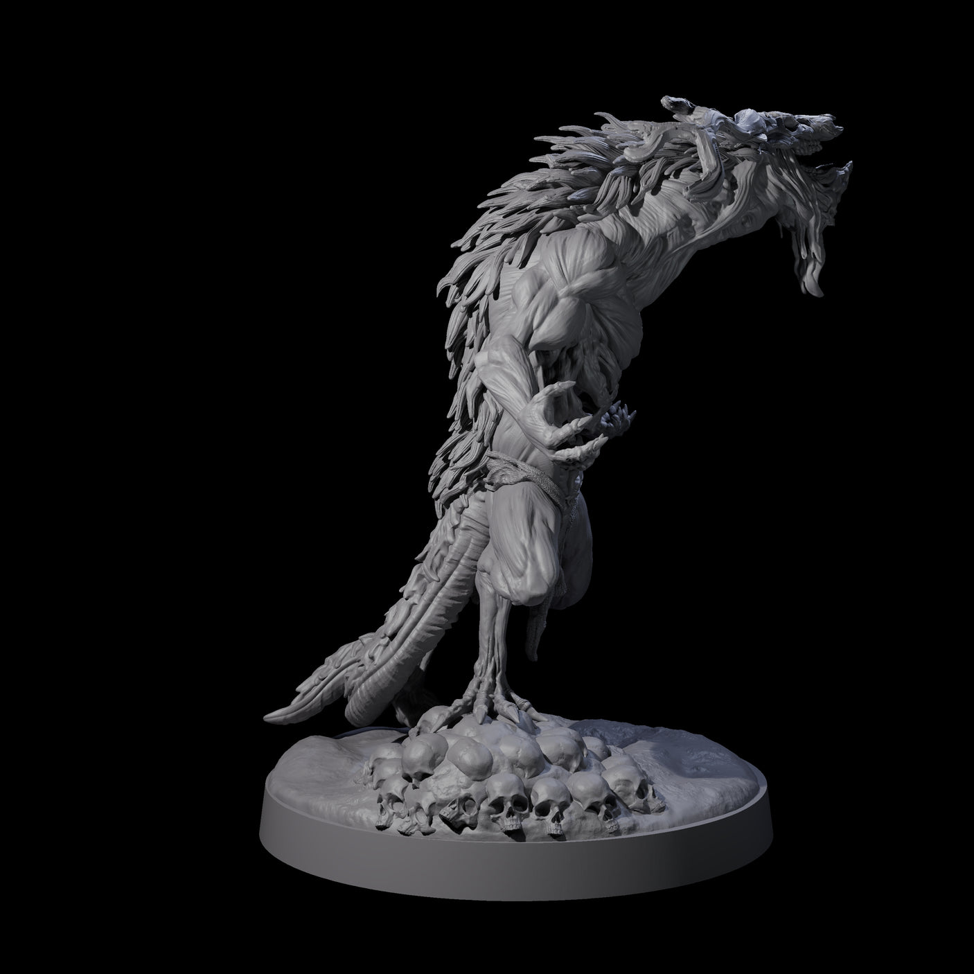 Death Wendigo C Miniature for Dungeons and Dragons, Pathfinder or other TTRPGs