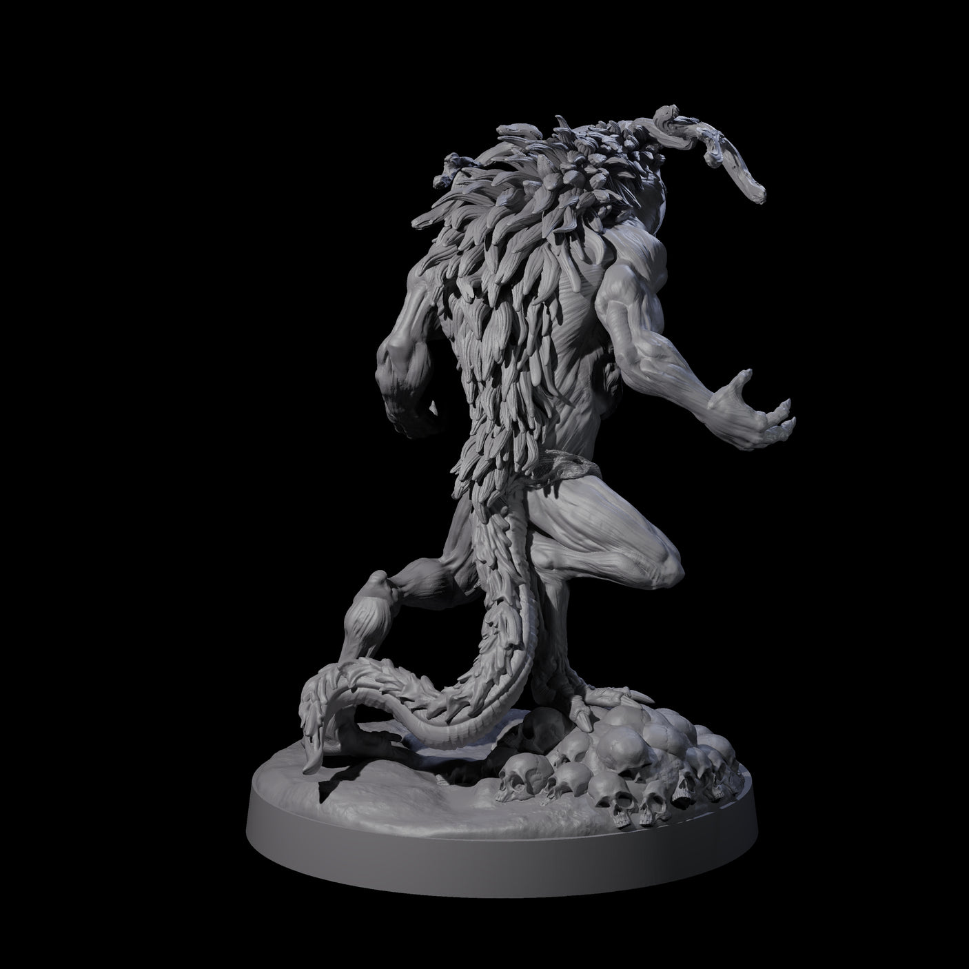 Death Wendigo C Miniature for Dungeons and Dragons, Pathfinder or other TTRPGs