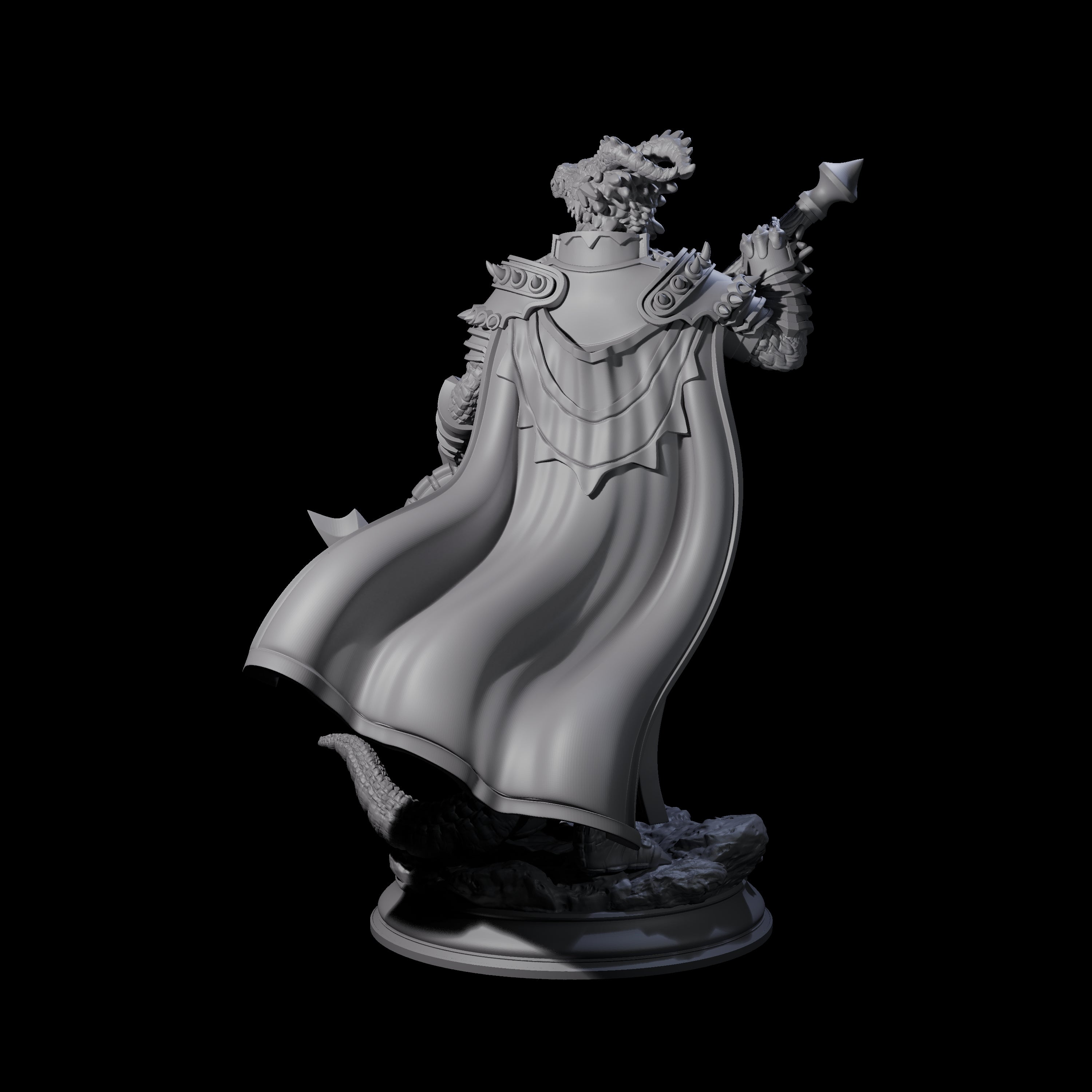 Deathly Dragonborn Warlock Miniature for Dungeons and Dragons, Pathfinder or other TTRPGs