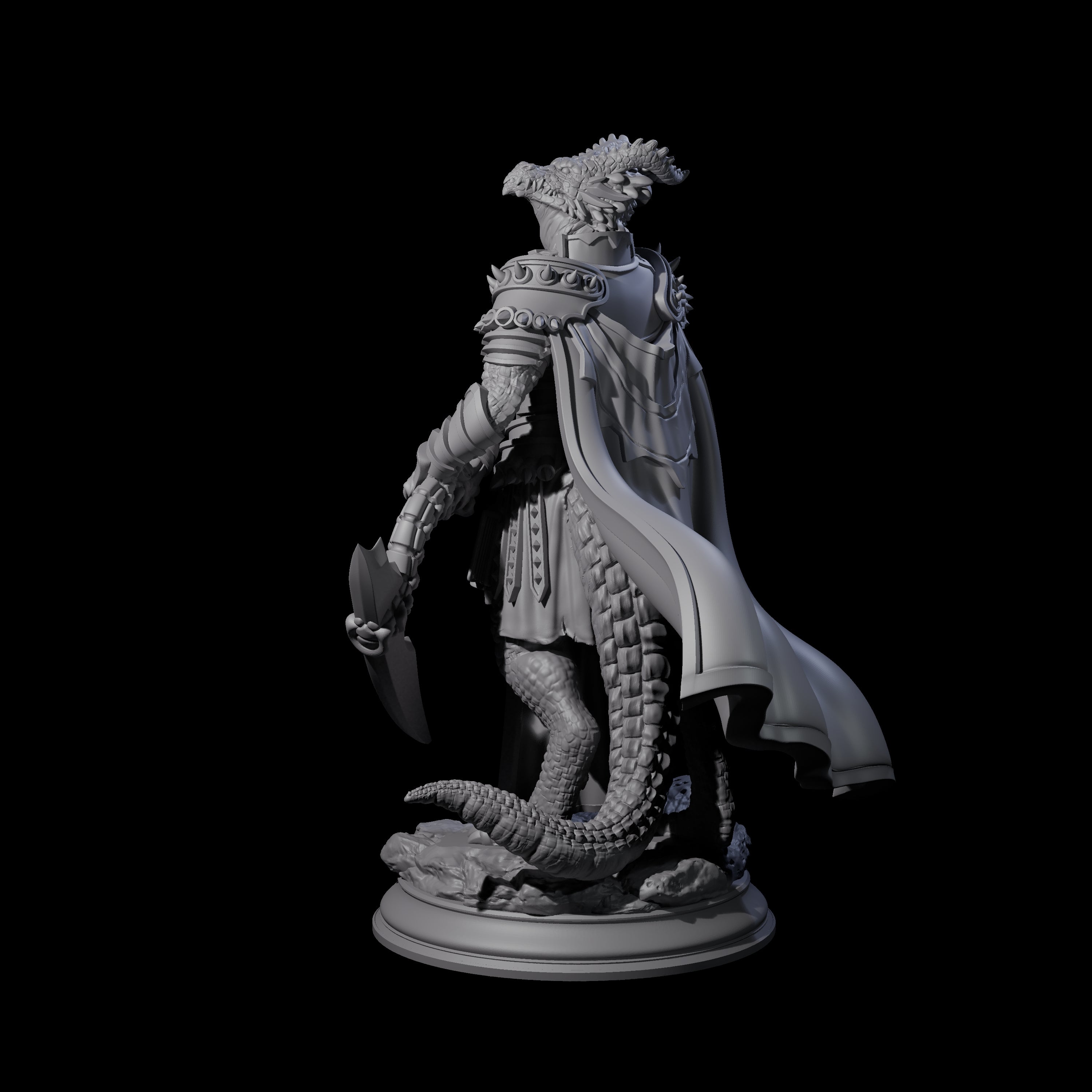 Deathly Dragonborn Warlock Miniature for Dungeons and Dragons, Pathfinder or other TTRPGs