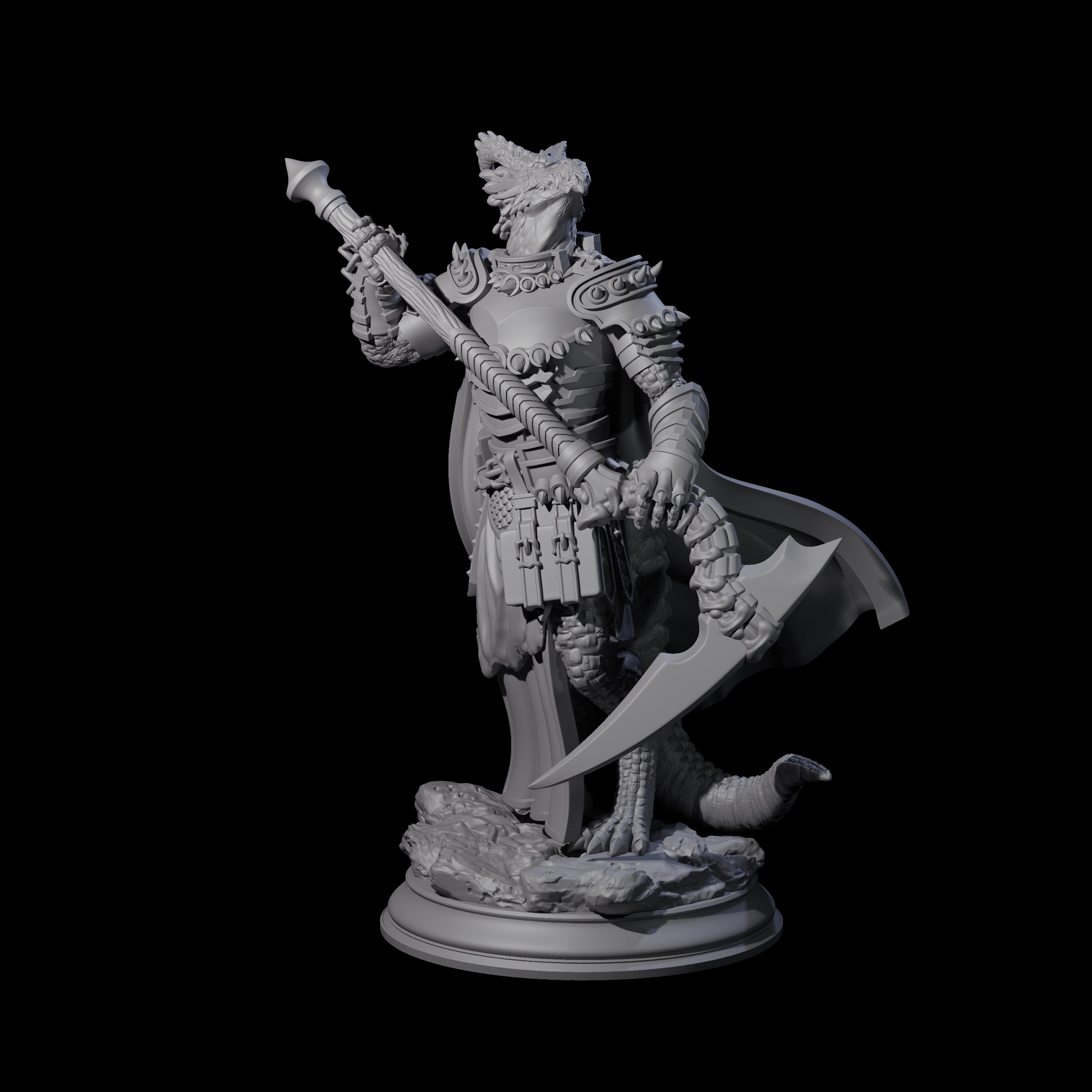 Deathly Dragonborn Warlock Miniature for Dungeons and Dragons, Pathfinder or other TTRPGs