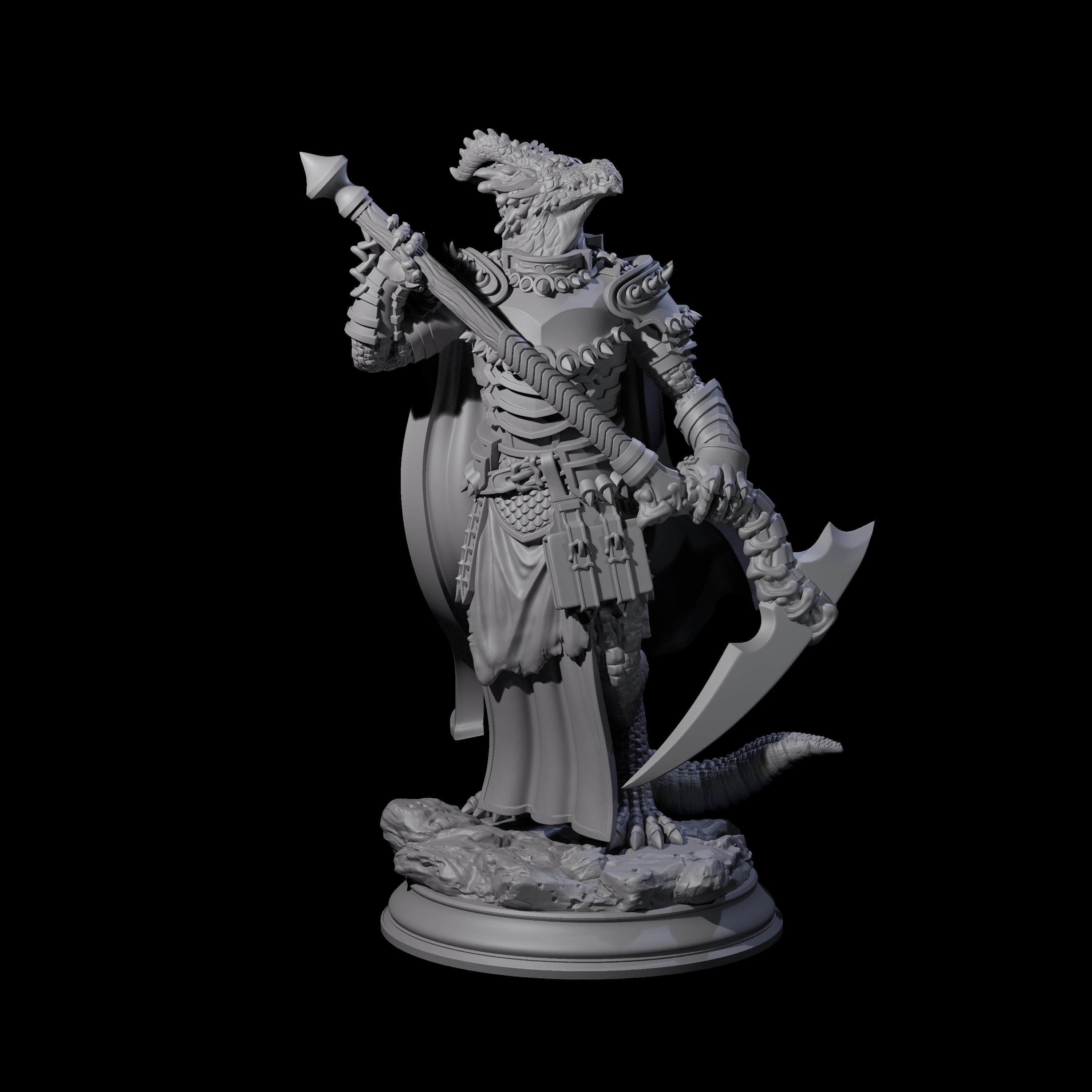 Deathly Dragonborn Warlock Miniature for Dungeons and Dragons, Pathfinder or other TTRPGs